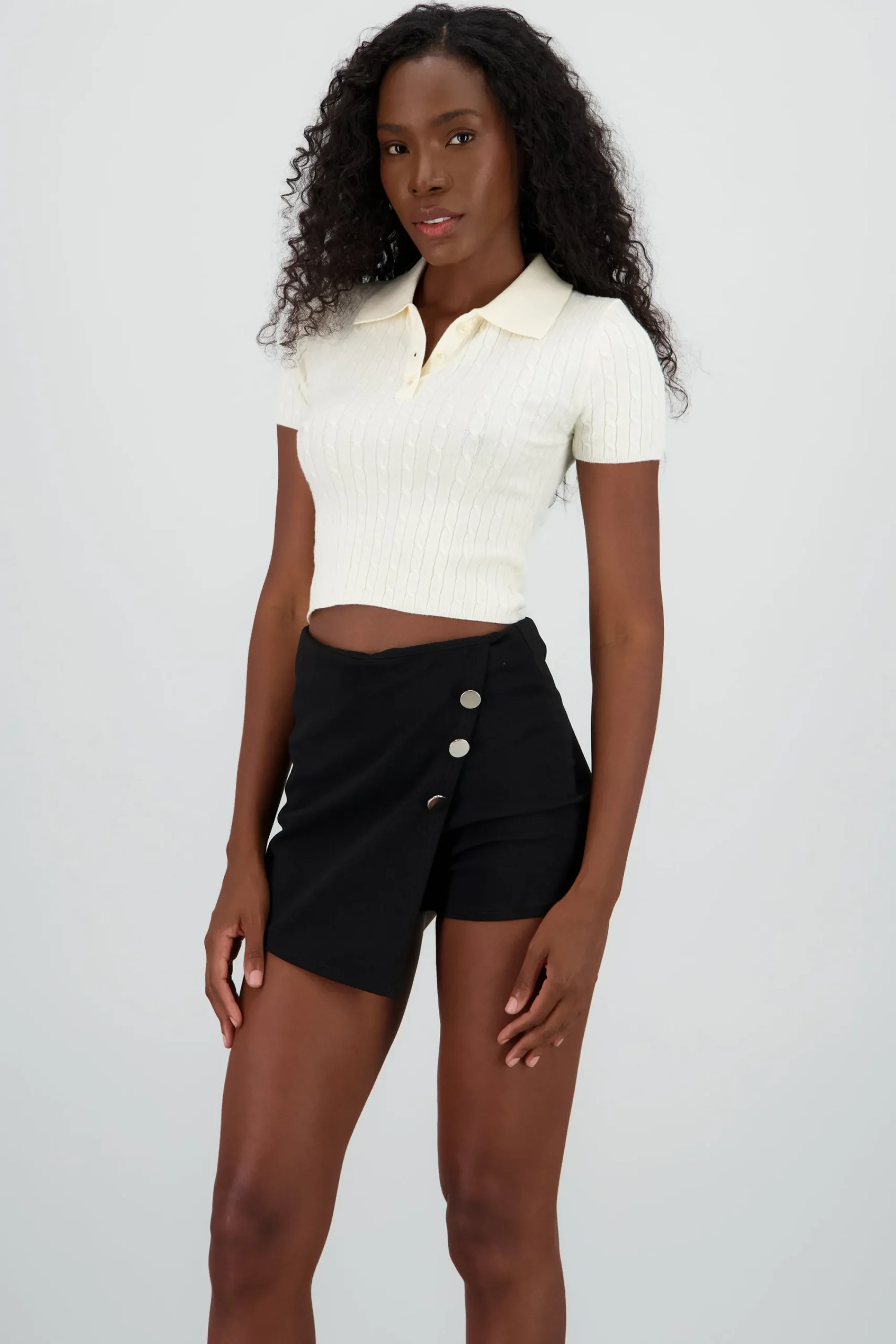 Shasa Polo Neck Knit Top