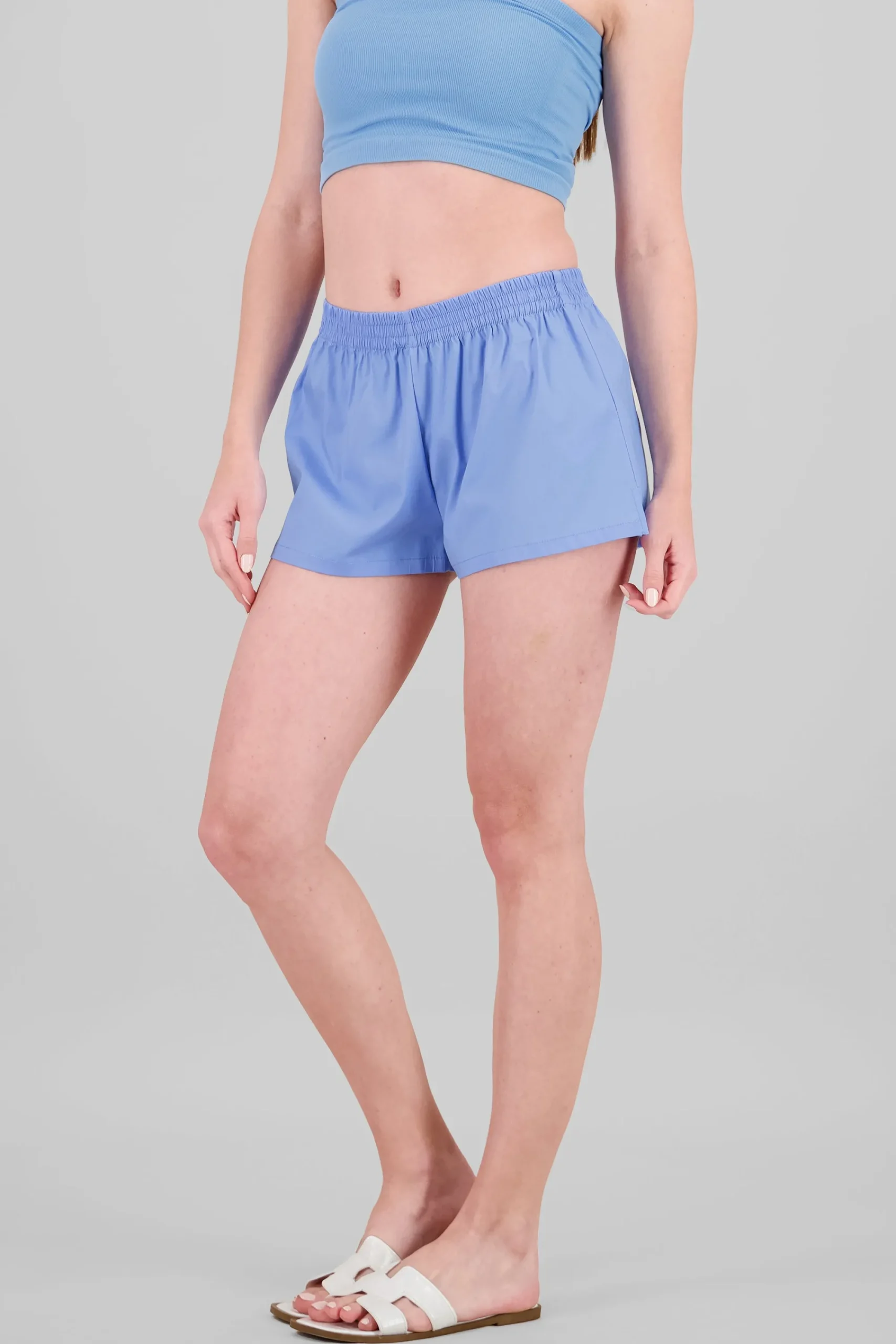Shasa Poplin Elastic Waist Shorts