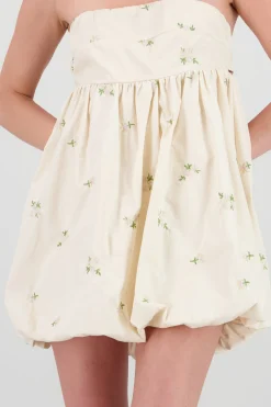 Shasa Poplin Embroidered Dress with Bows