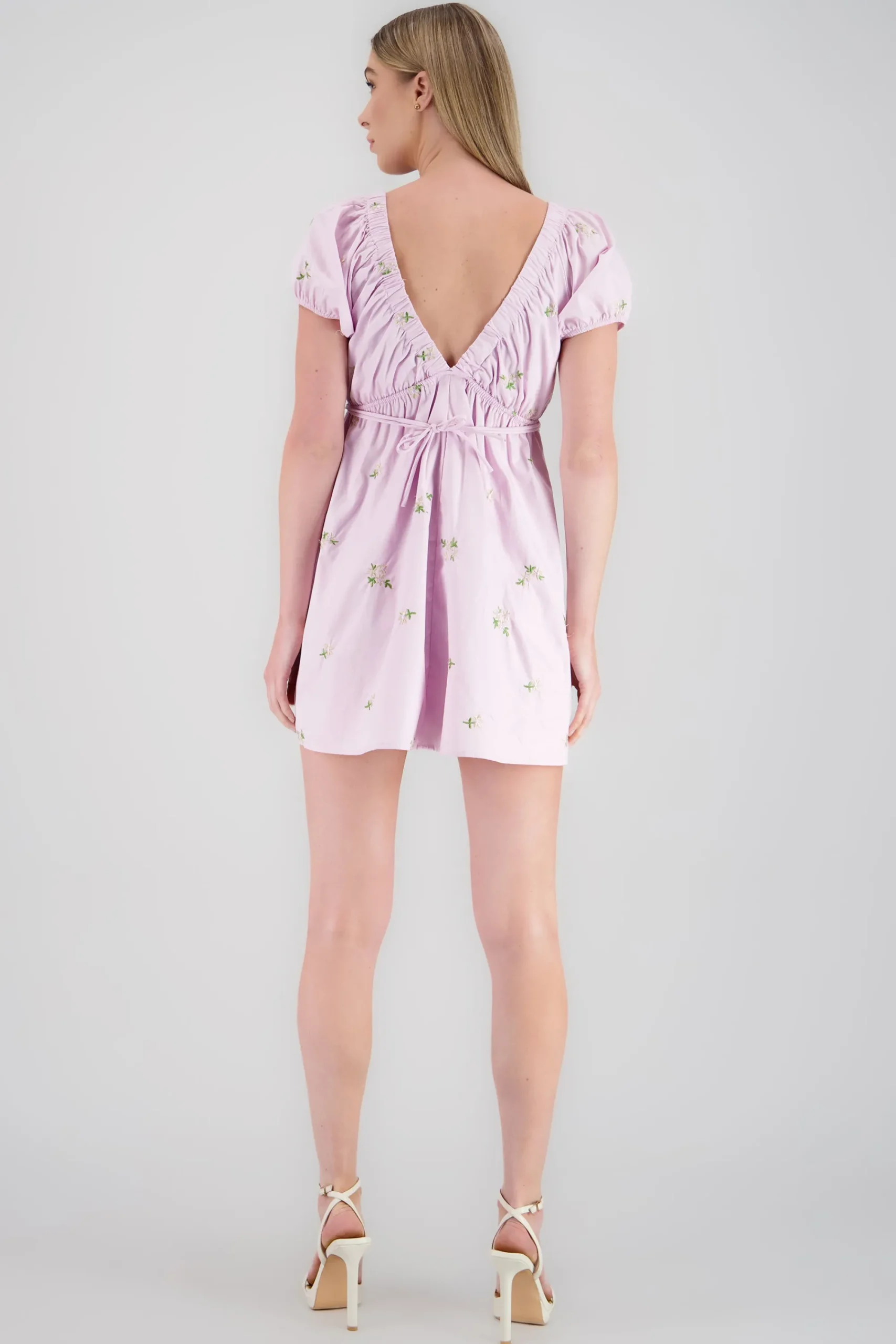Shasa Poplin Embroidered Mini Dress