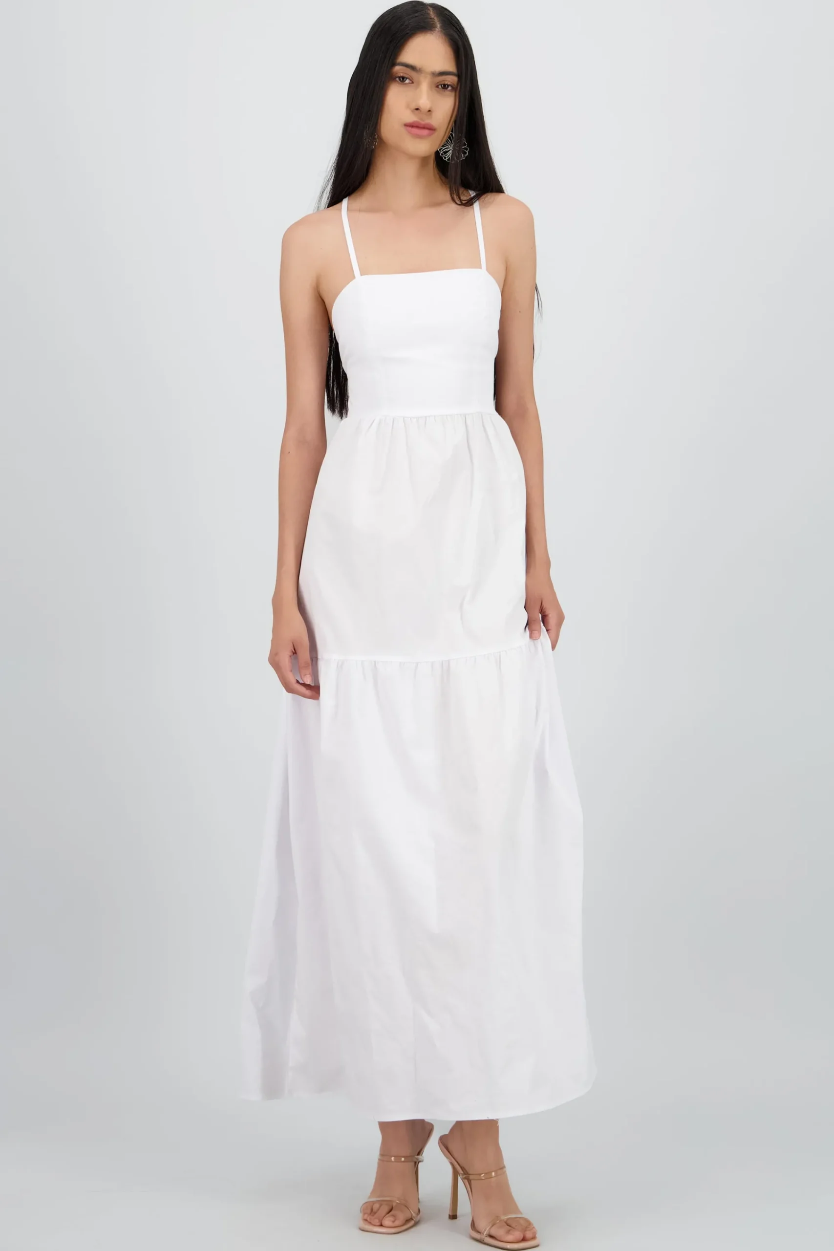 Shasa Poplin Maxi Dress with Crossed Back