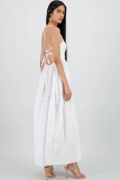 Shasa Poplin Maxi Dress with Crossed Back
