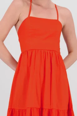 Shasa Poplin Maxi Dress with Crossed Back