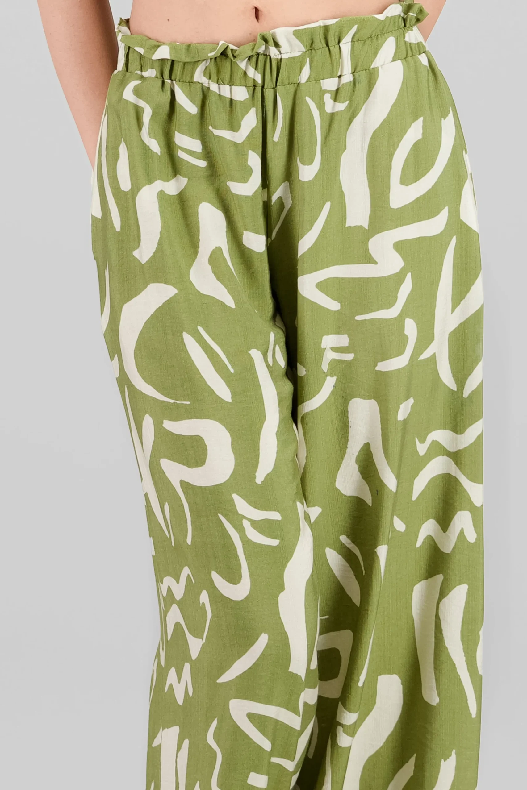 Shasa Print Detail Wide Leg Pants