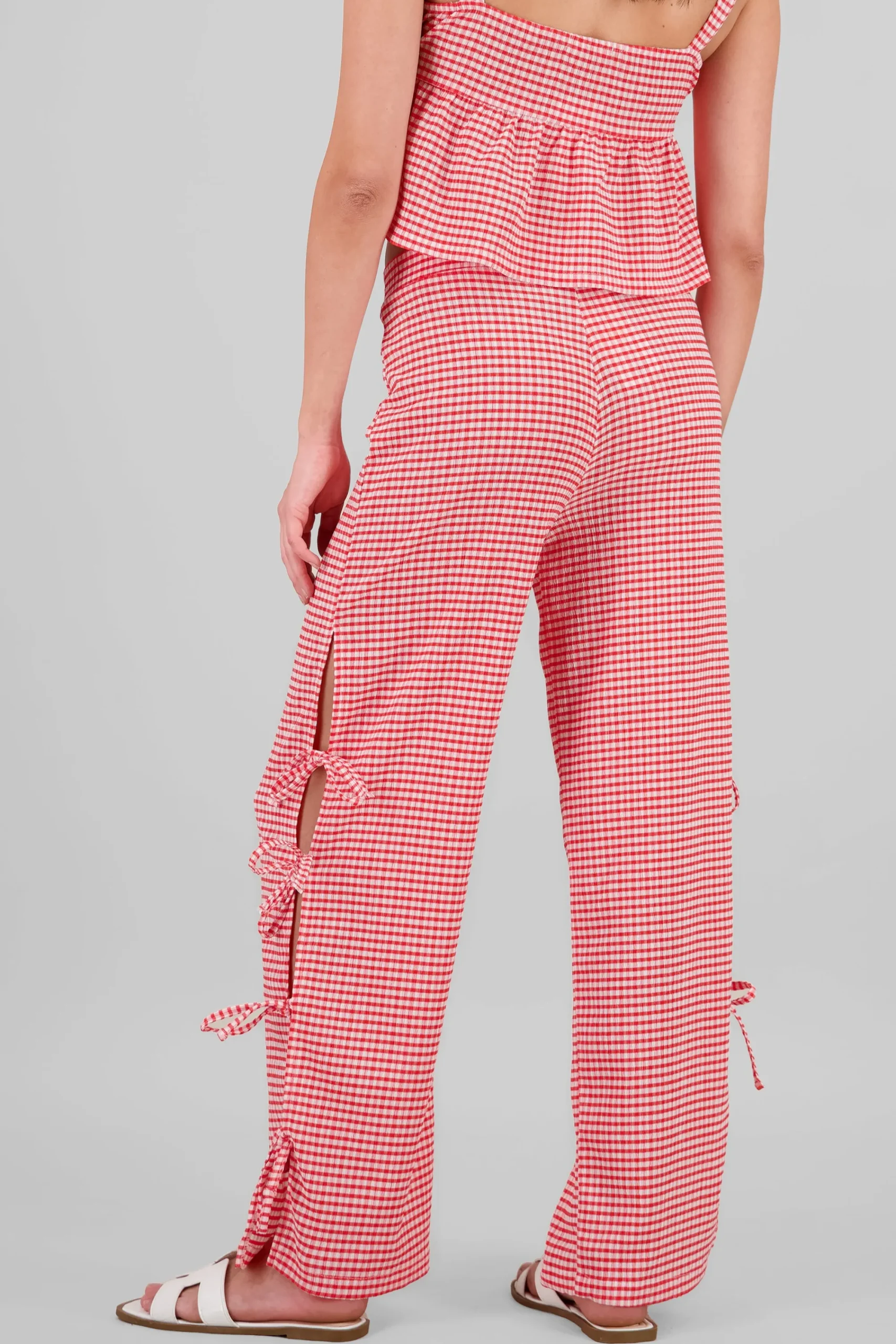 Shasa Printed Bow Details Wide Leg Pants