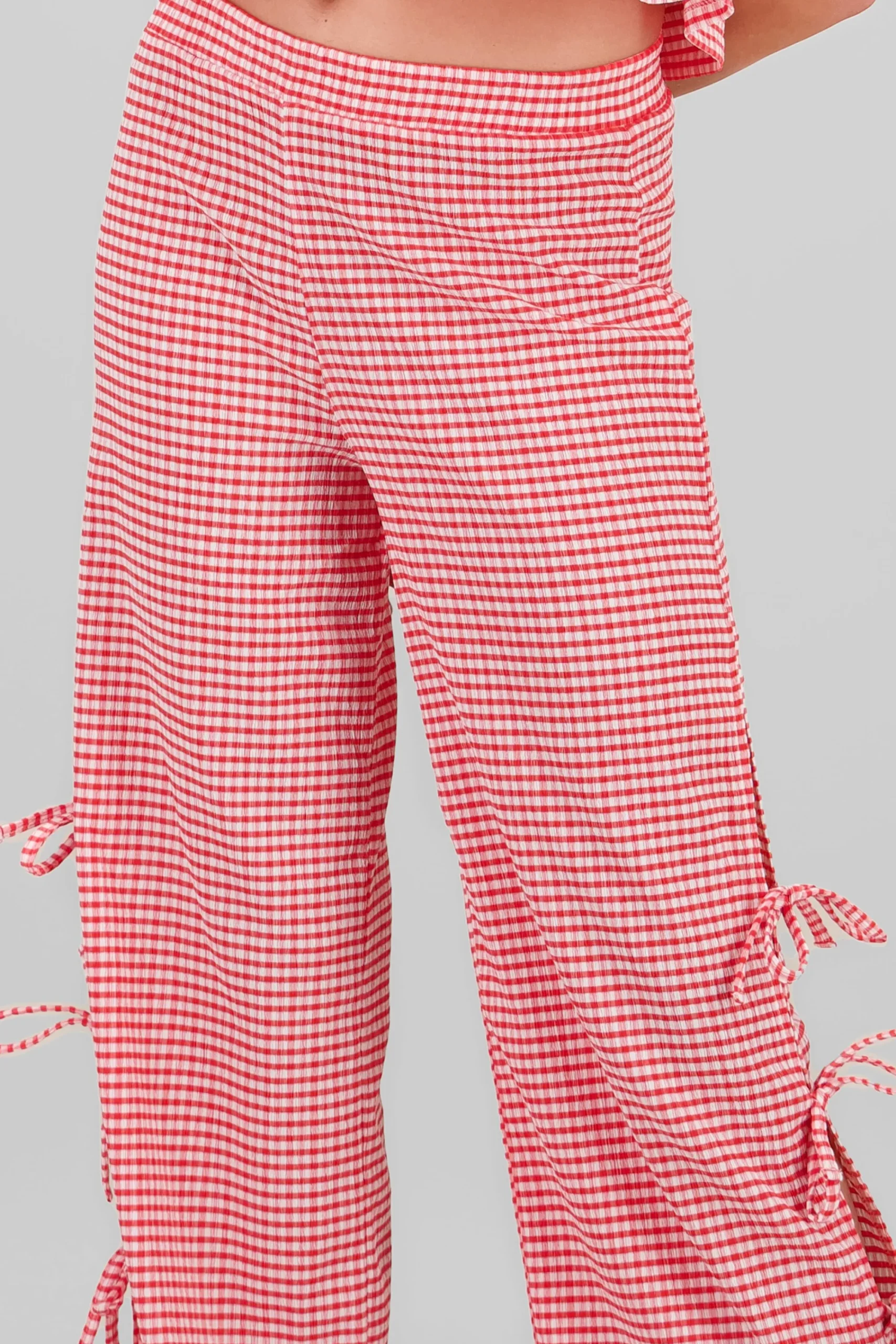 Shasa Printed Bow Details Wide Leg Pants