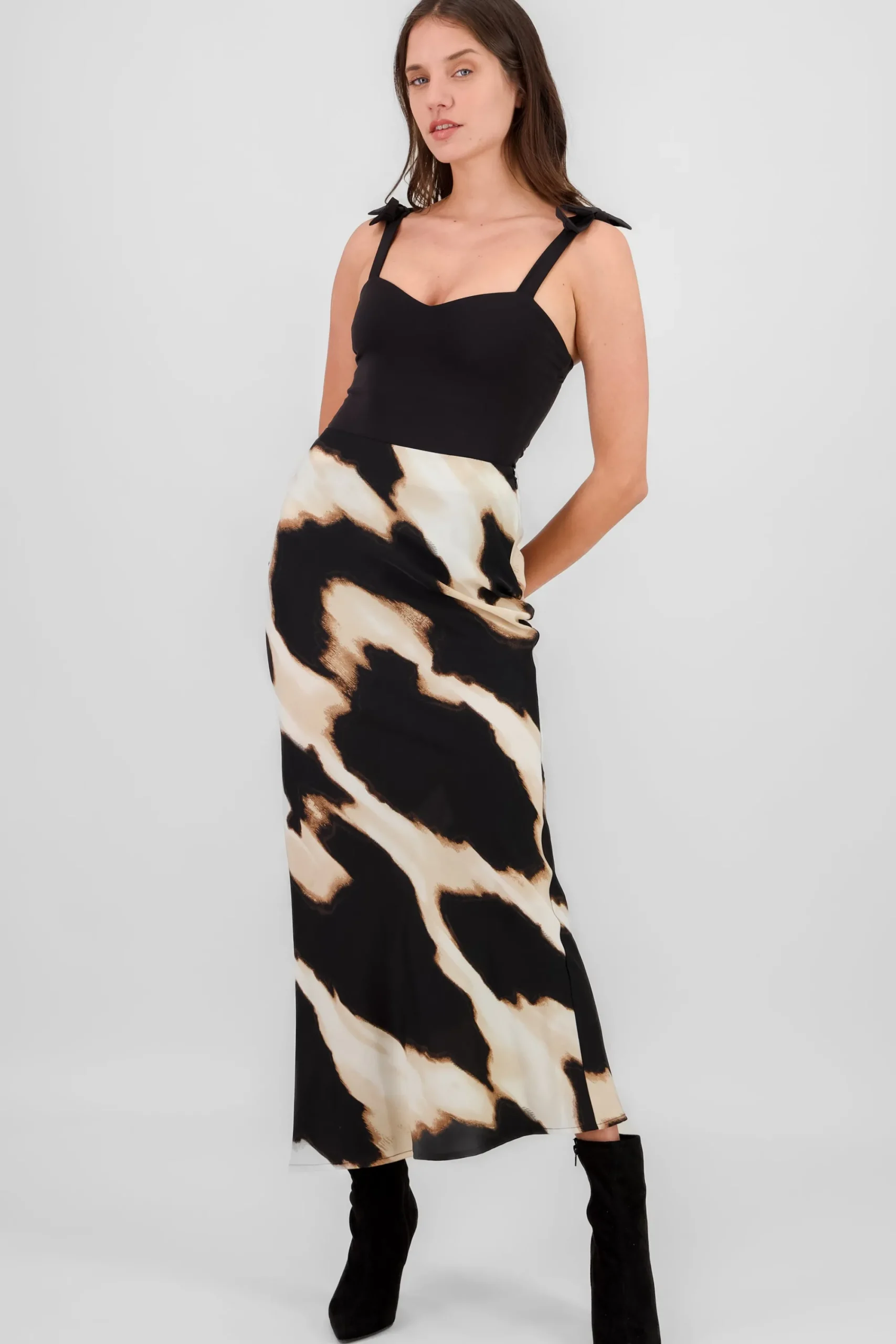 Shasa Printed Satin Maxi Skirt