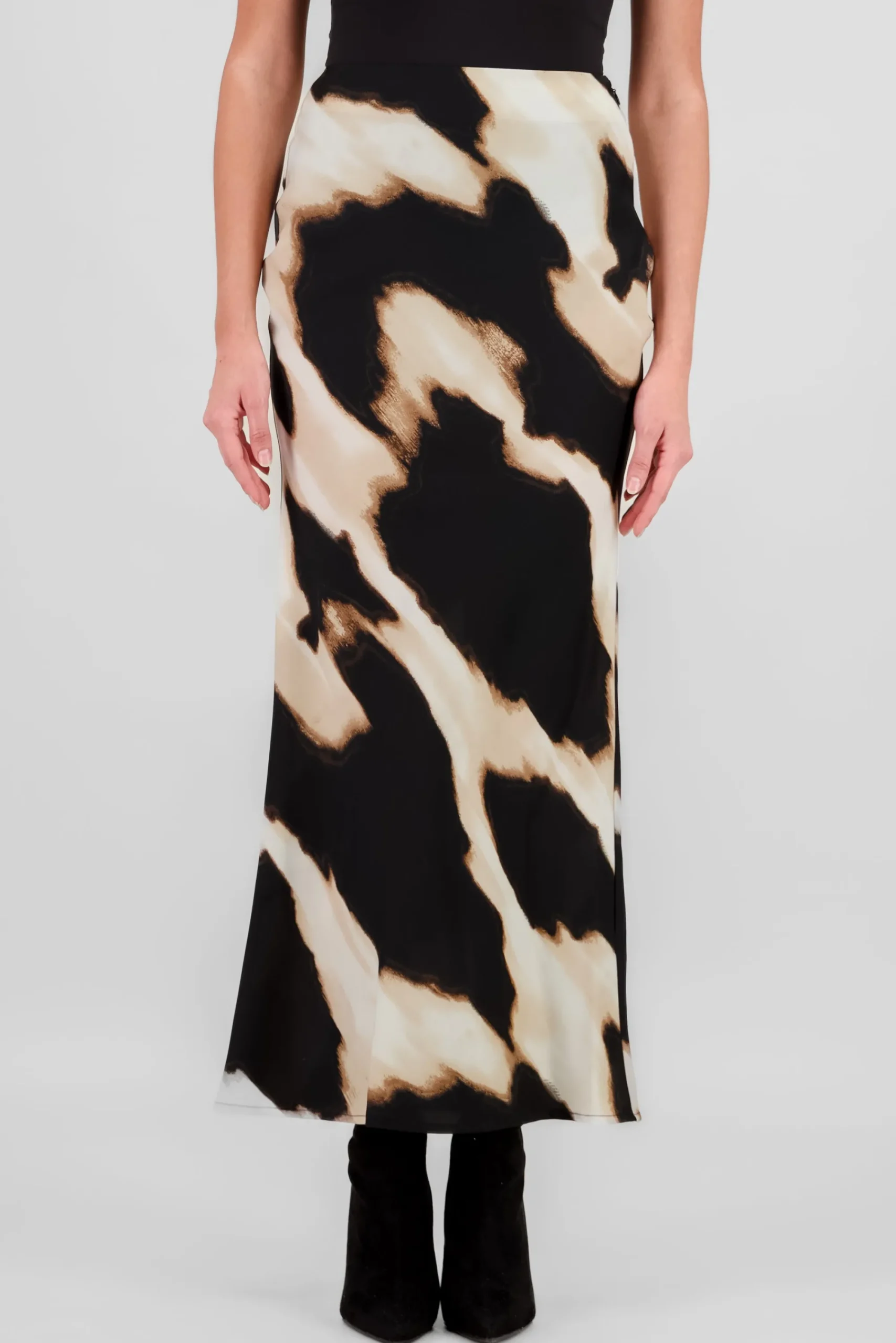 Shasa Printed Satin Maxi Skirt