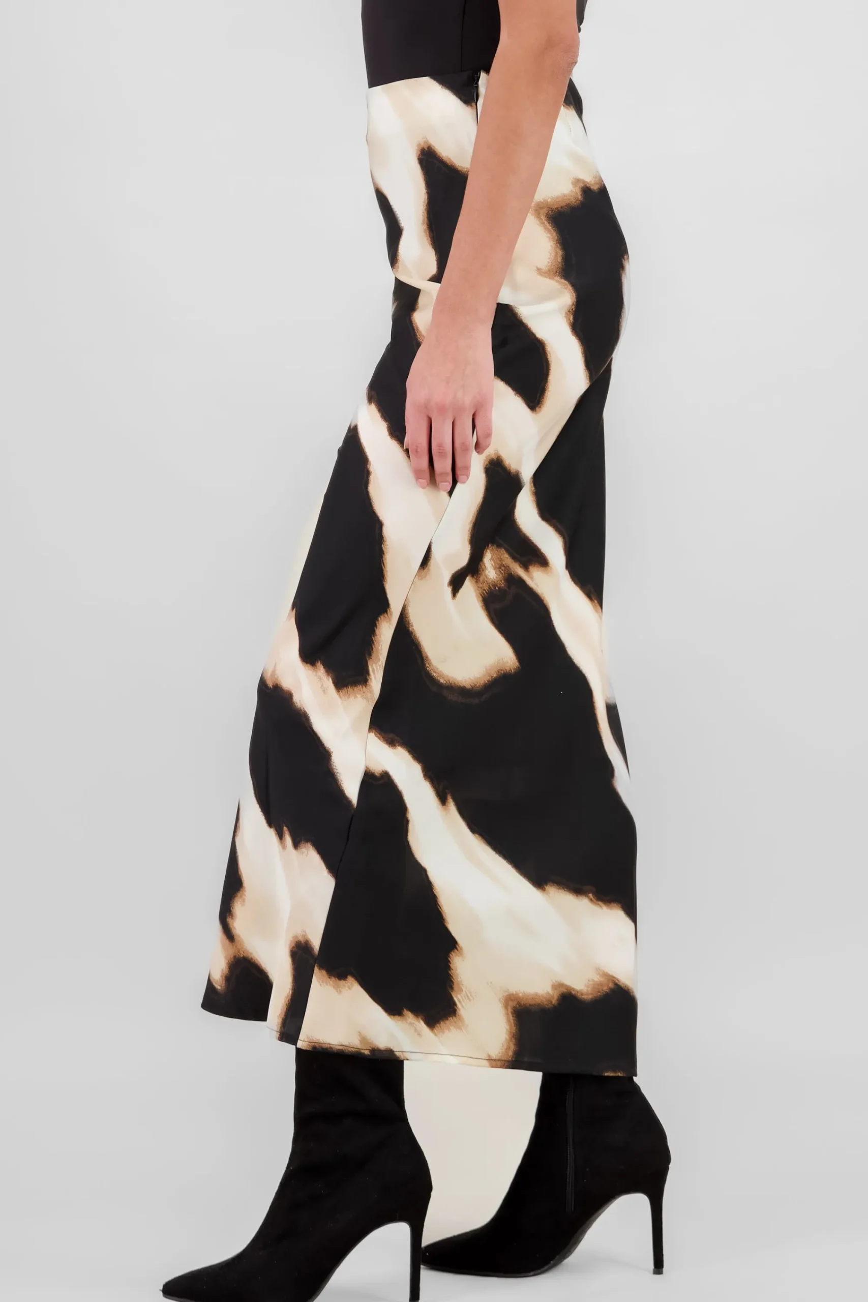 Shasa Printed Satin Maxi Skirt