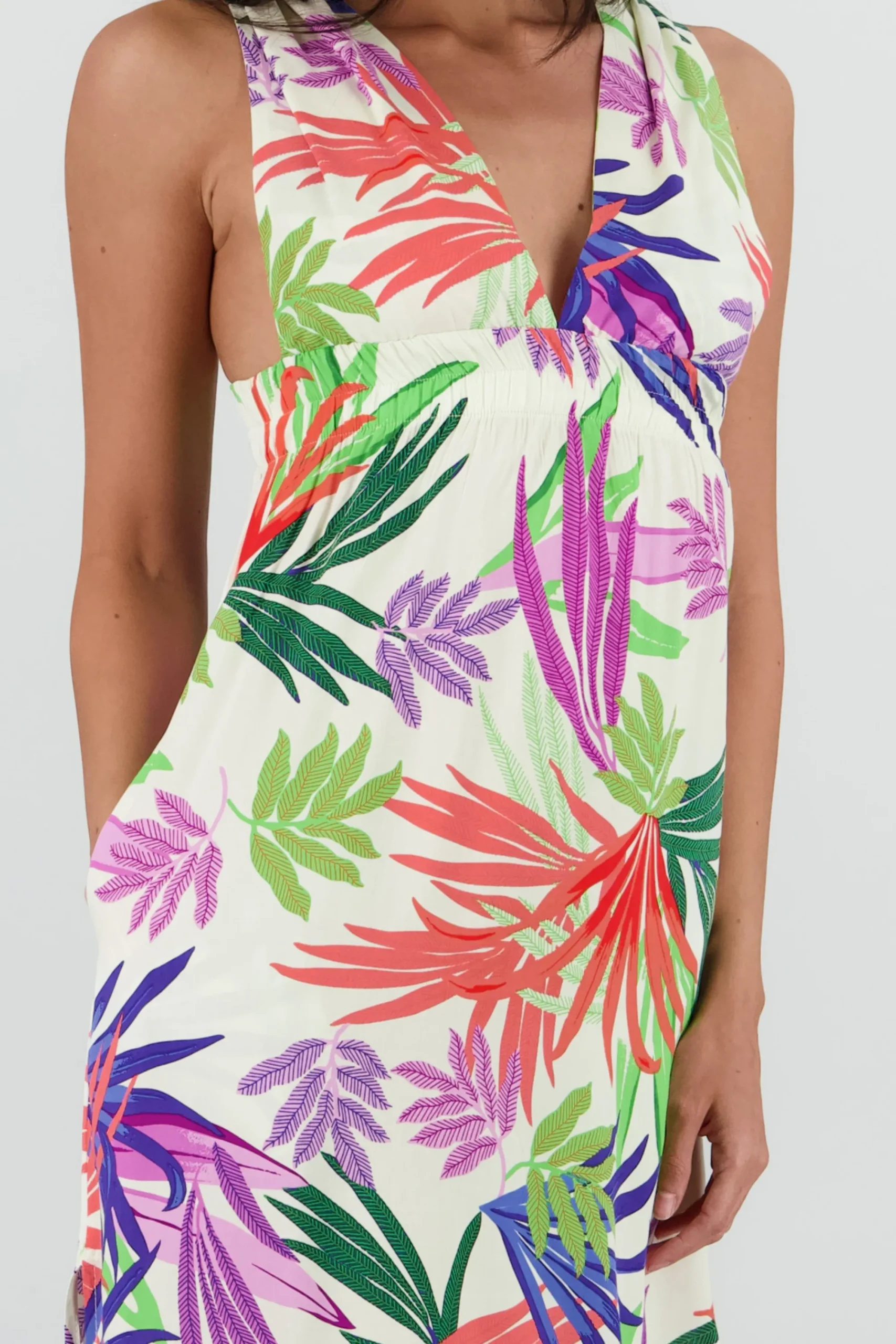 Shasa Printed V Scoop Maxi Dress