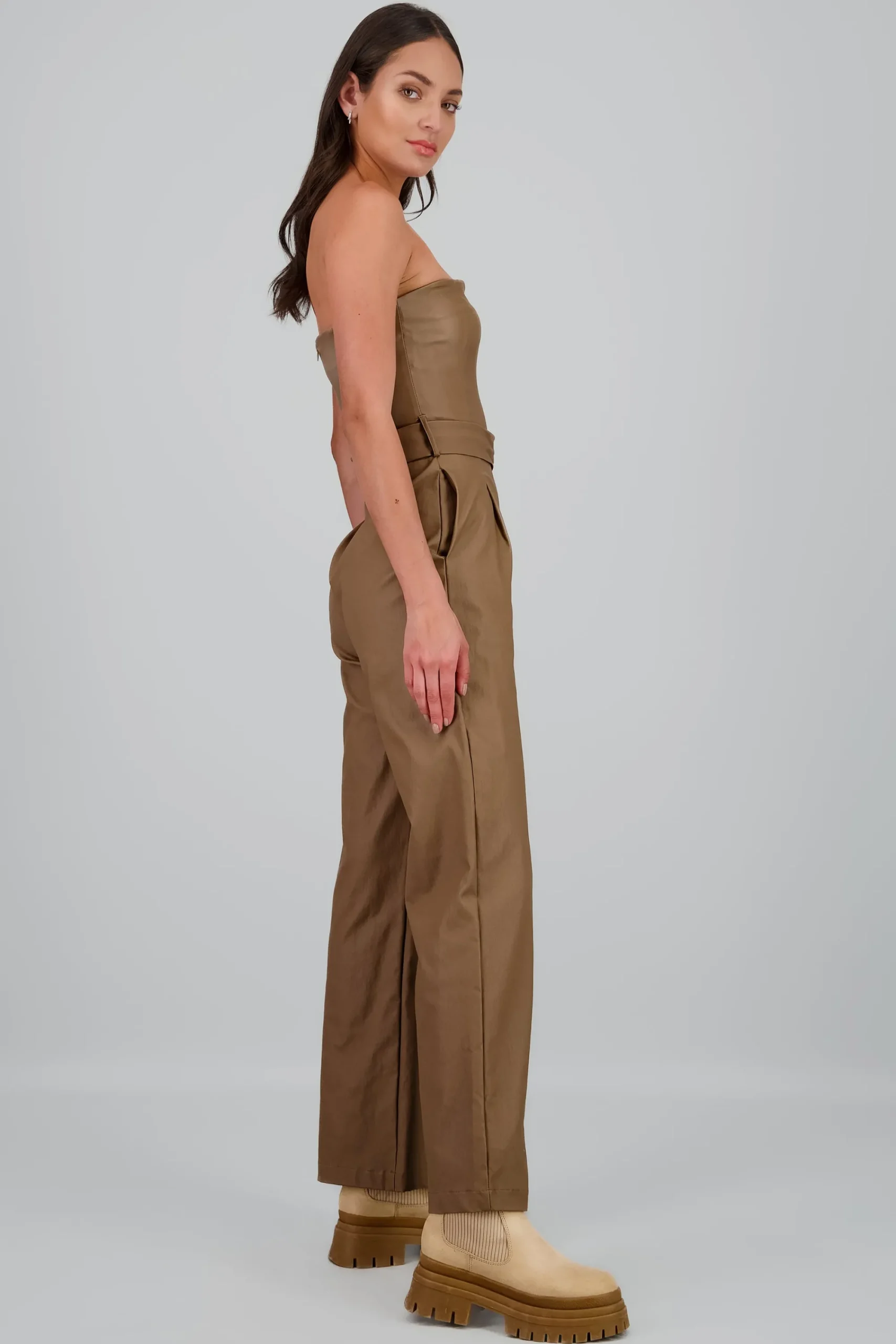 Shasa PU Strapless Jumpsuit