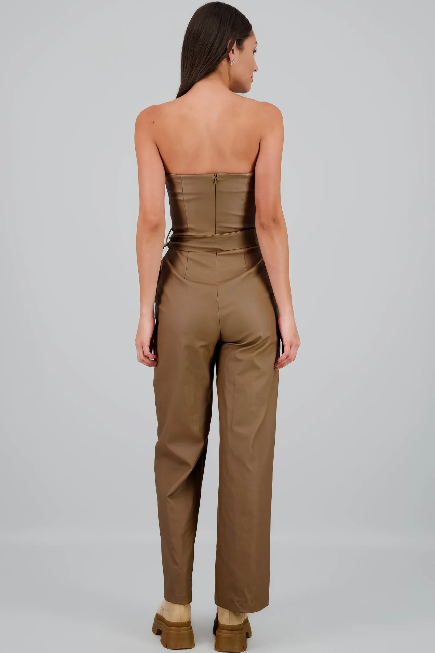 Shasa PU Strapless Jumpsuit