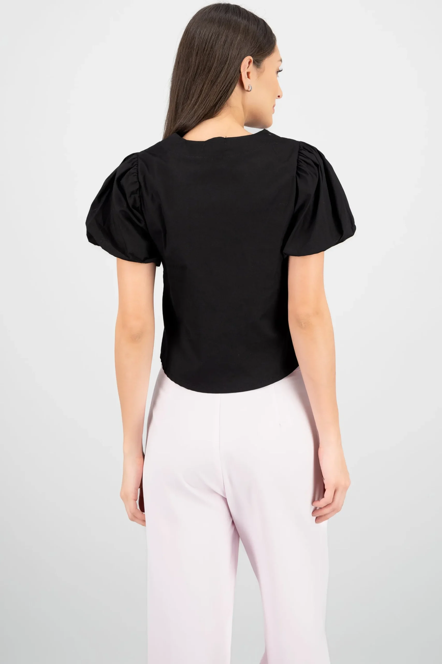 Shasa Puff Sleeve Blouse with Bows