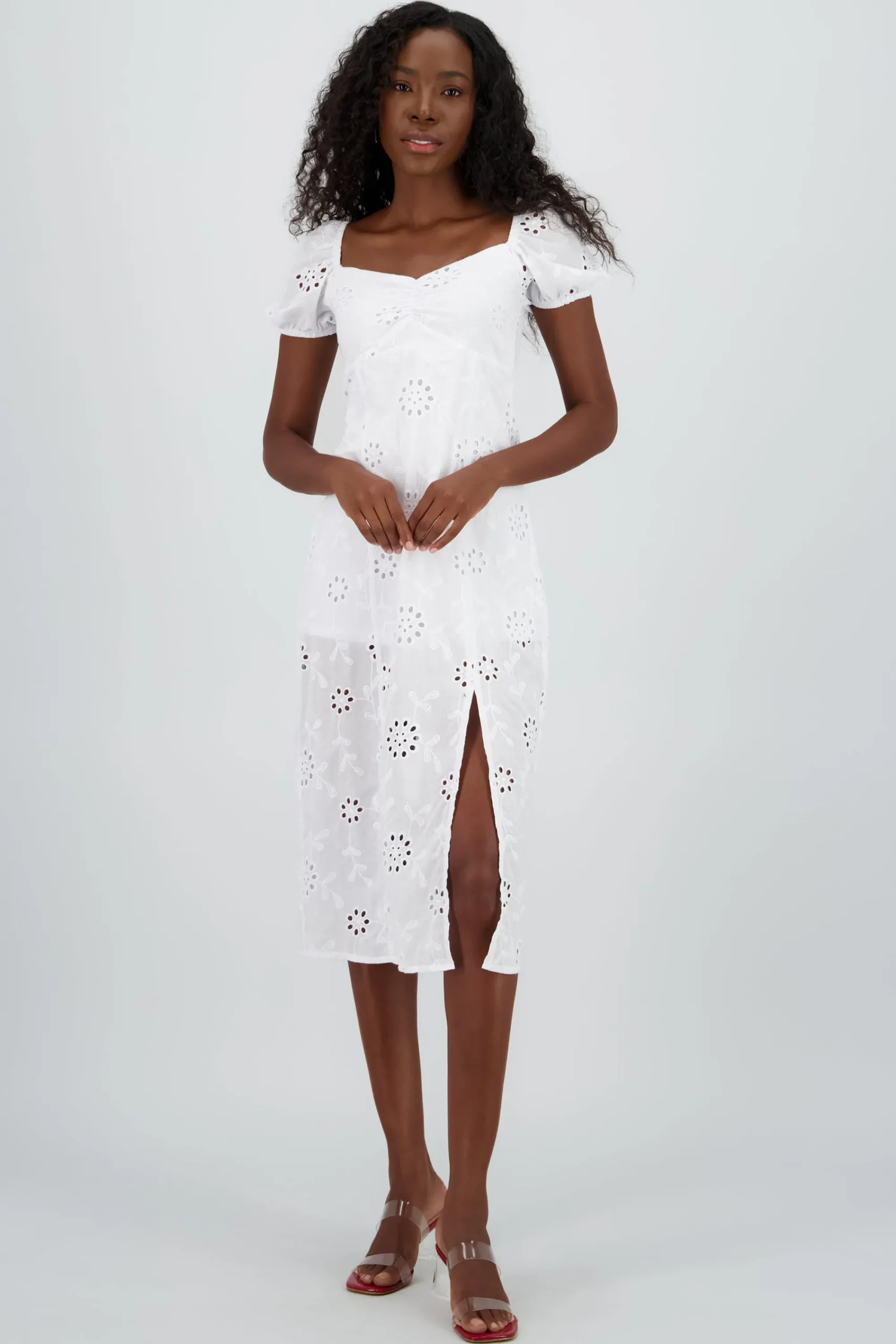 Shasa Puff Sleeves Midi Dress