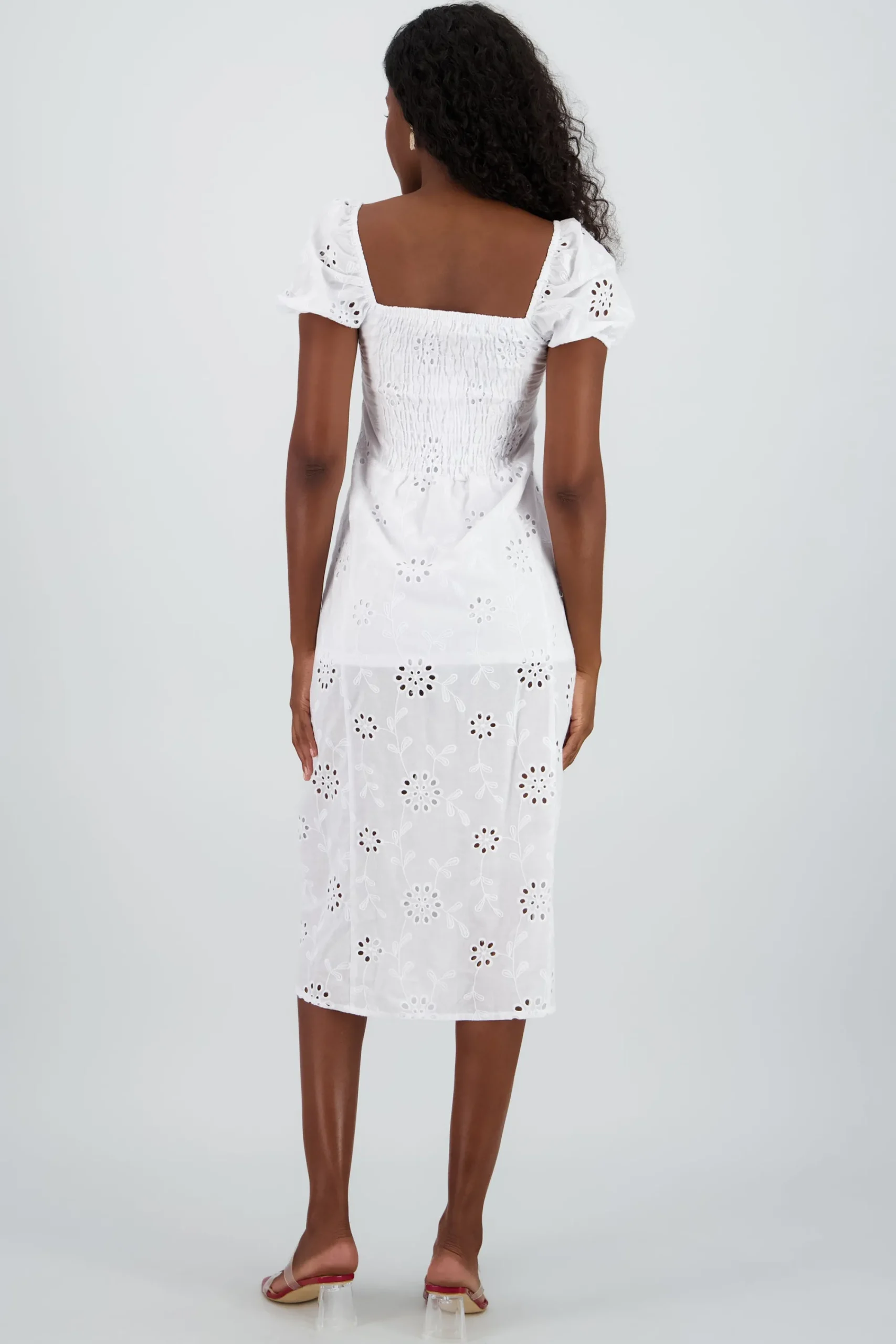 Shasa Puff Sleeves Midi Dress