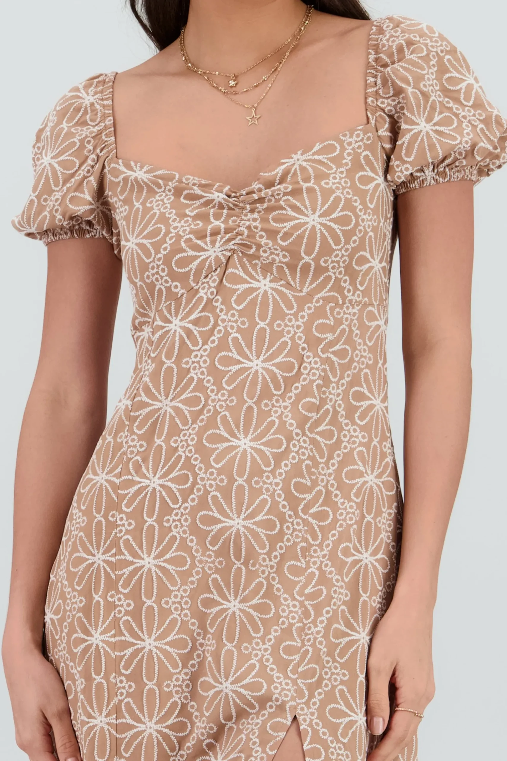 Shasa Puff Sleeves Midi Dress