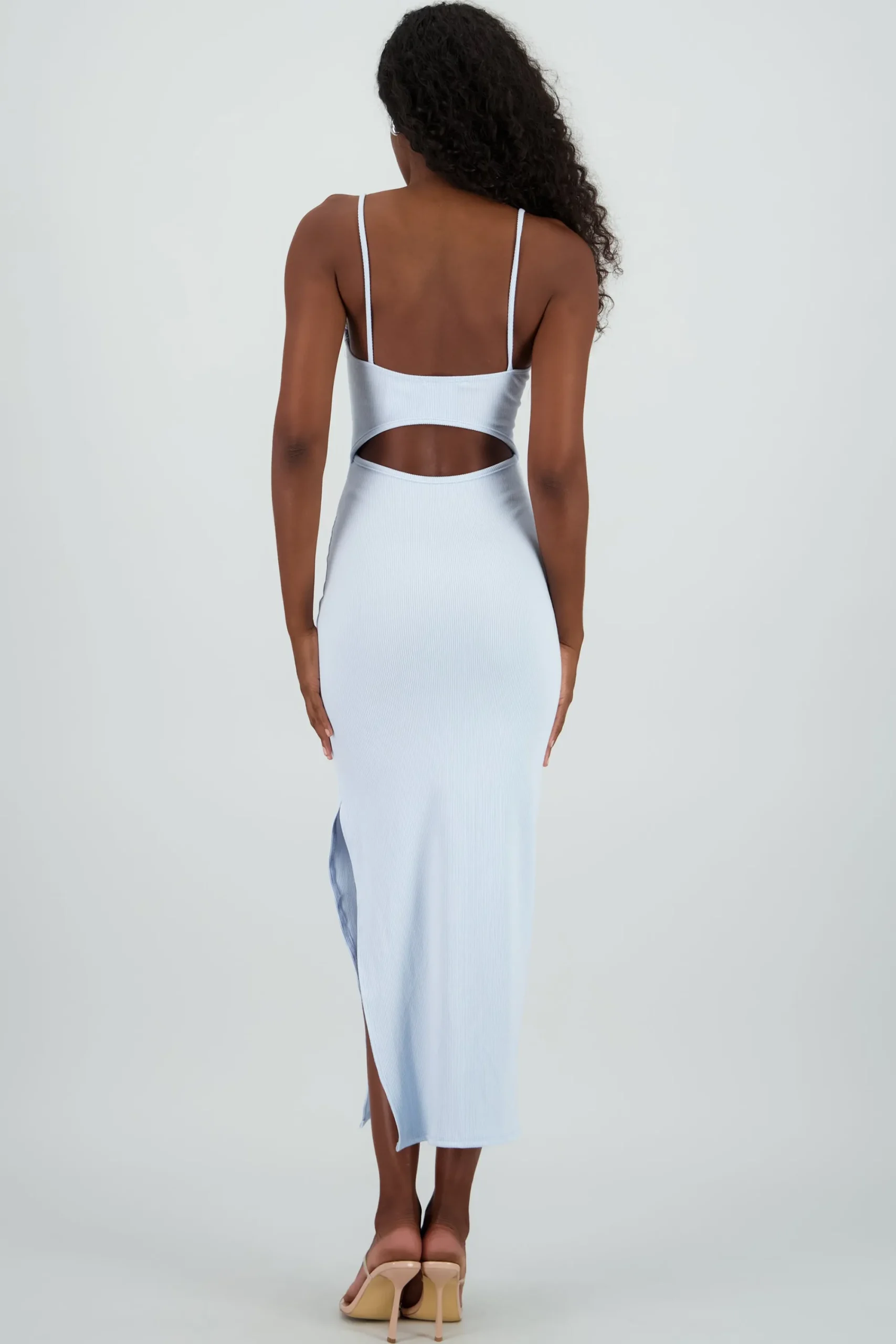 Shasa Ribbed Midi Dress with Cups