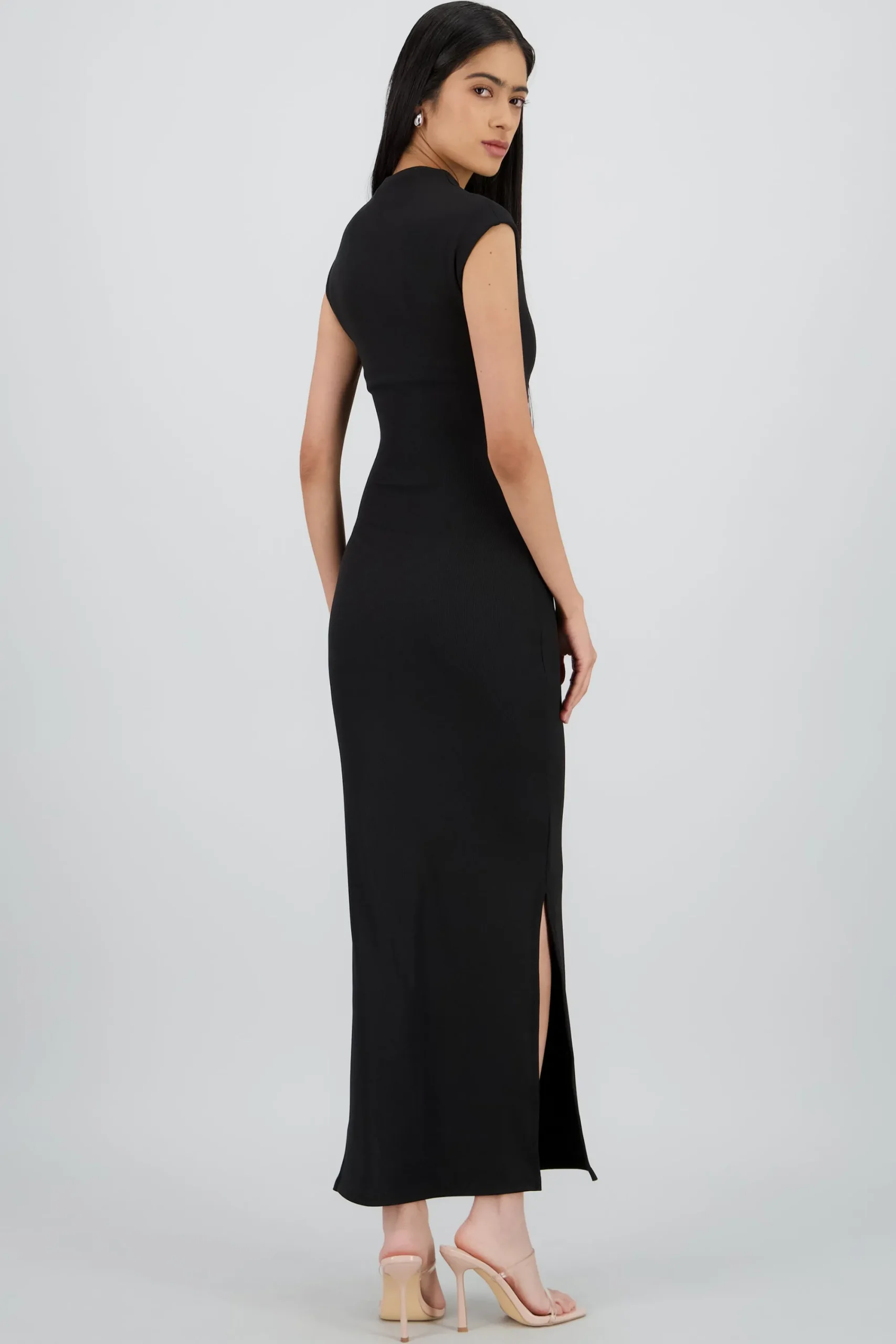 Shasa Ribbed Short Sleeve Maxi Dress
