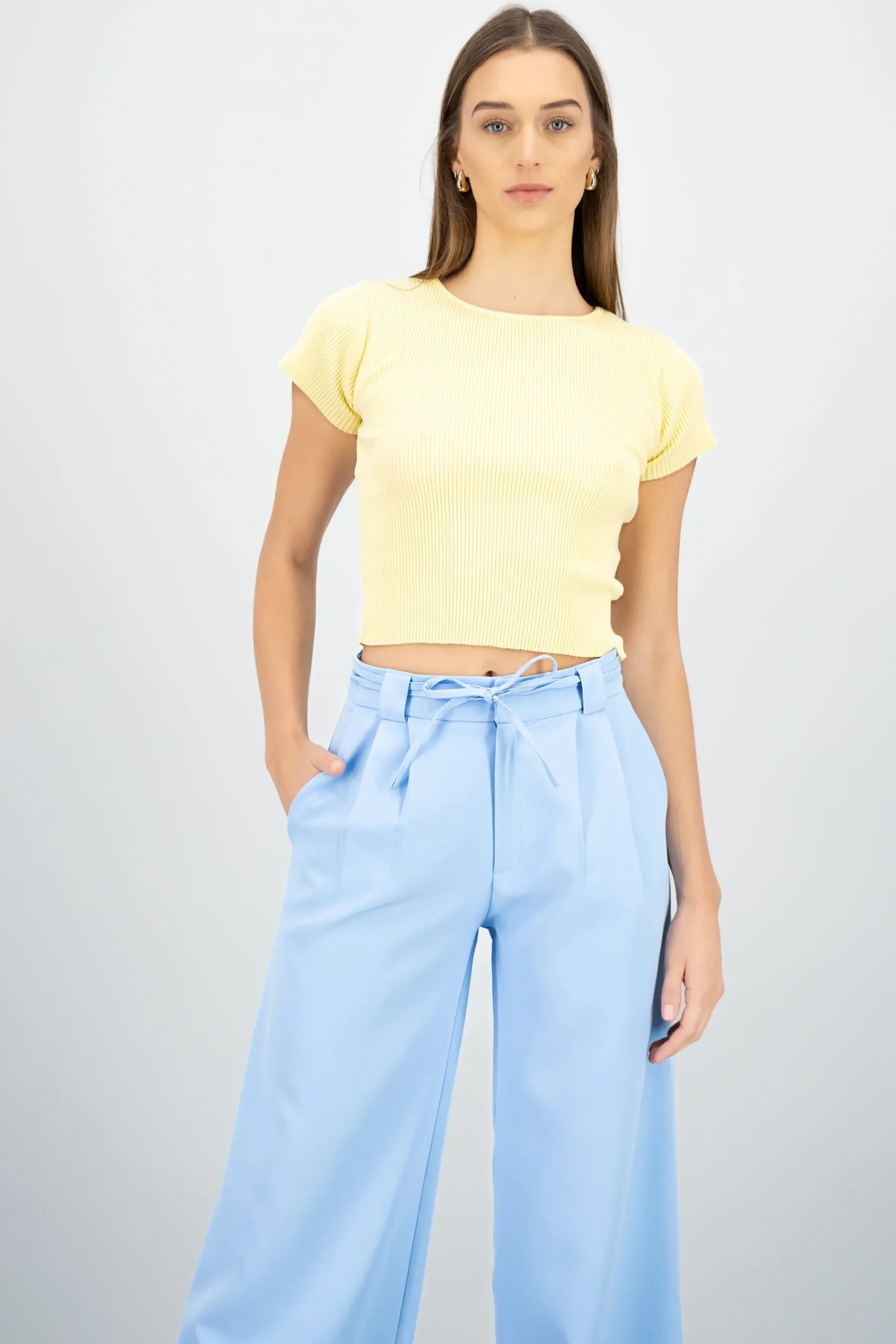 Shasa Ribbed Short Sleeve Top