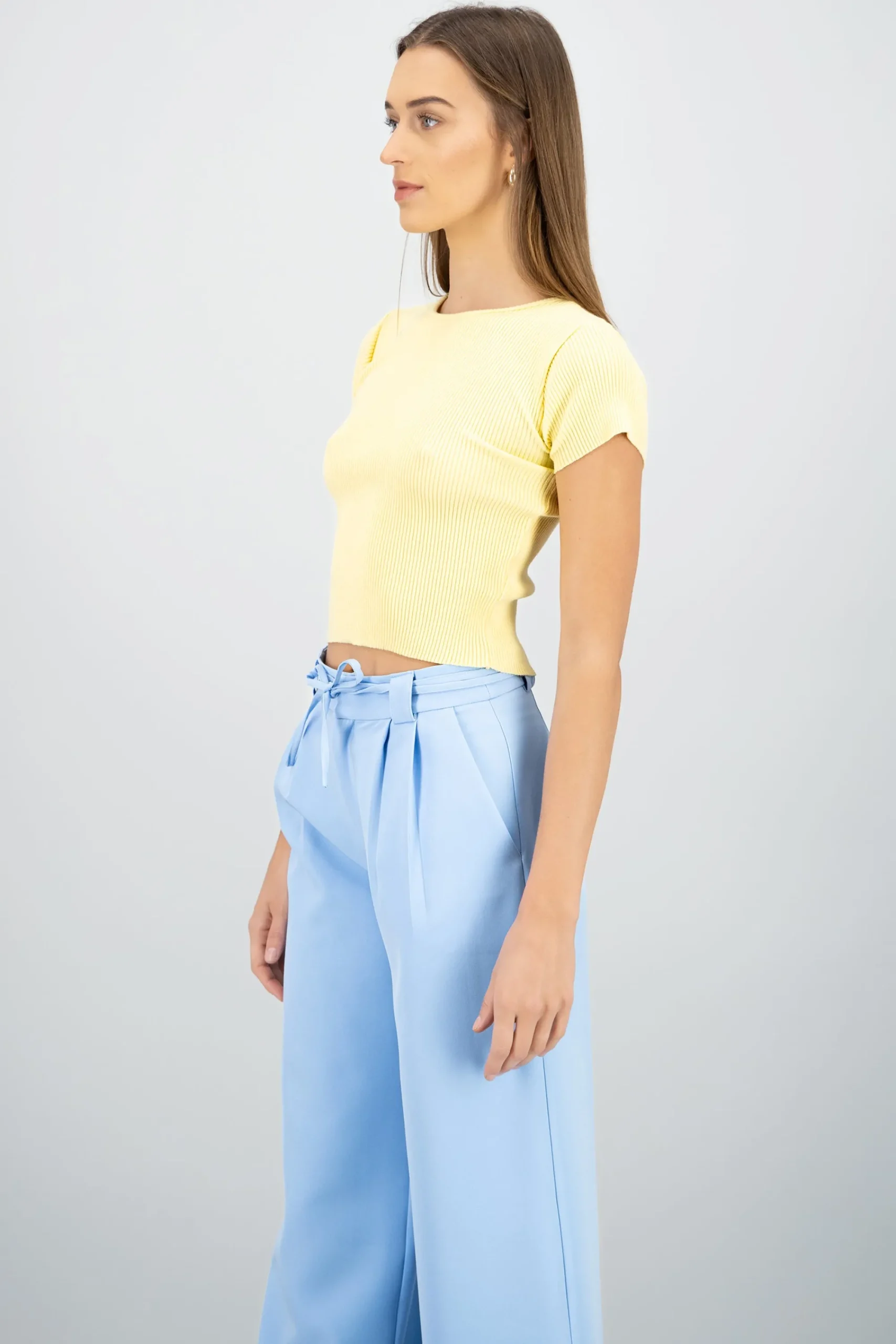 Shasa Ribbed Short Sleeve Top