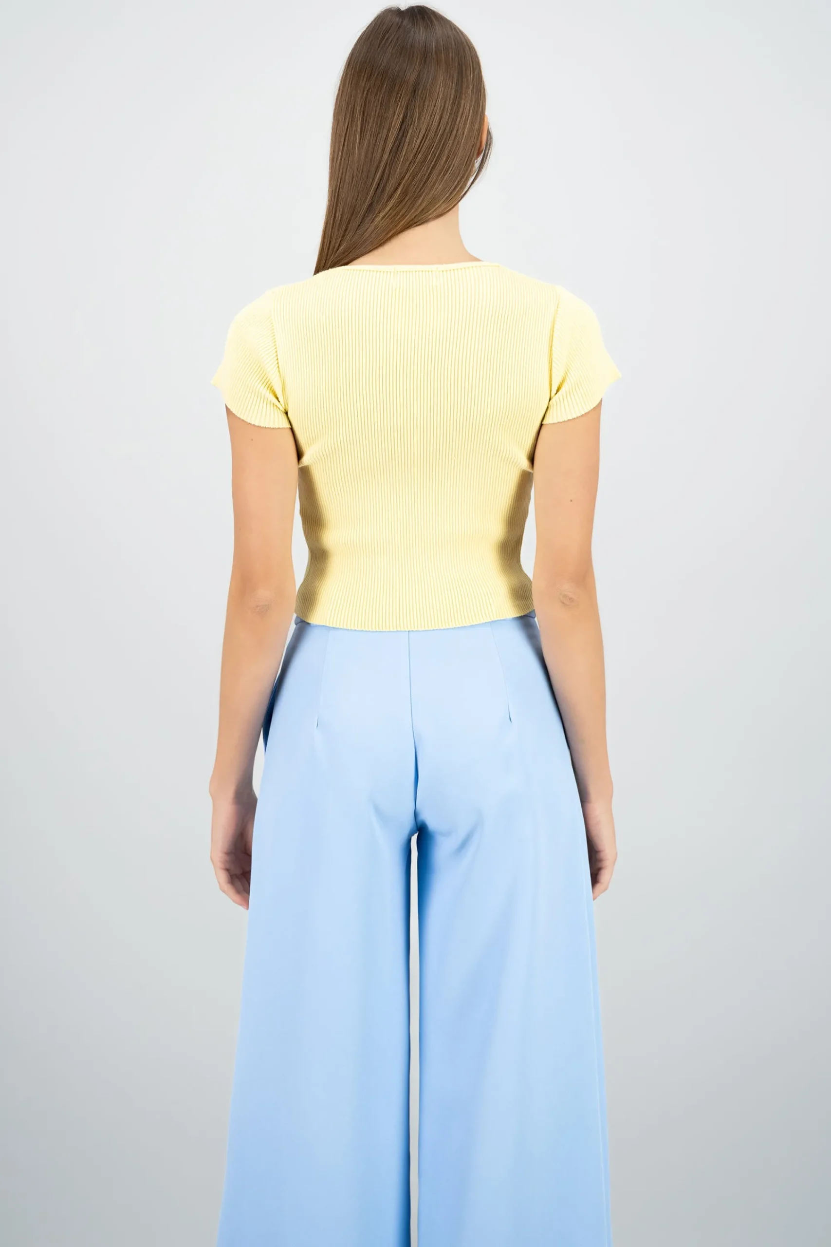 Shasa Ribbed Short Sleeve Top