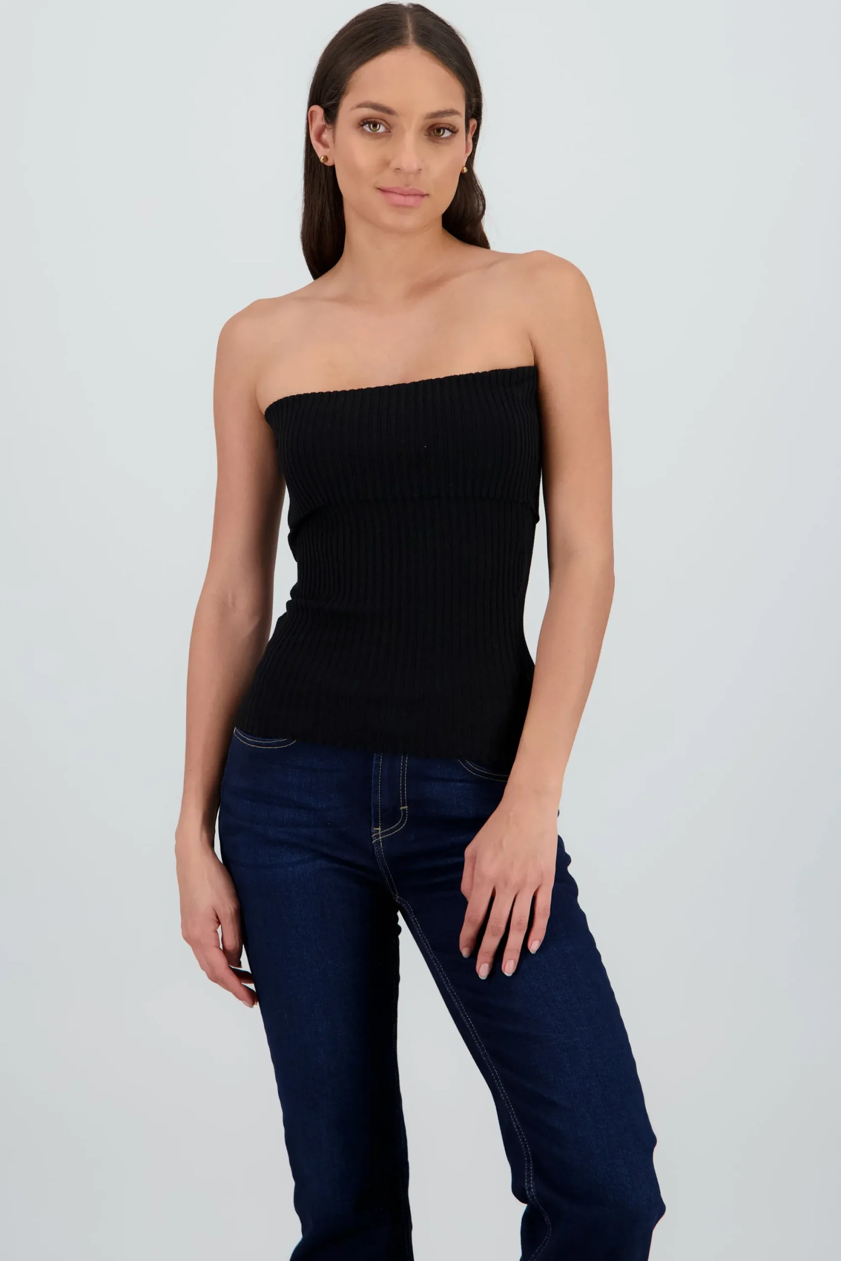 Shasa Ribbed Strapless Top