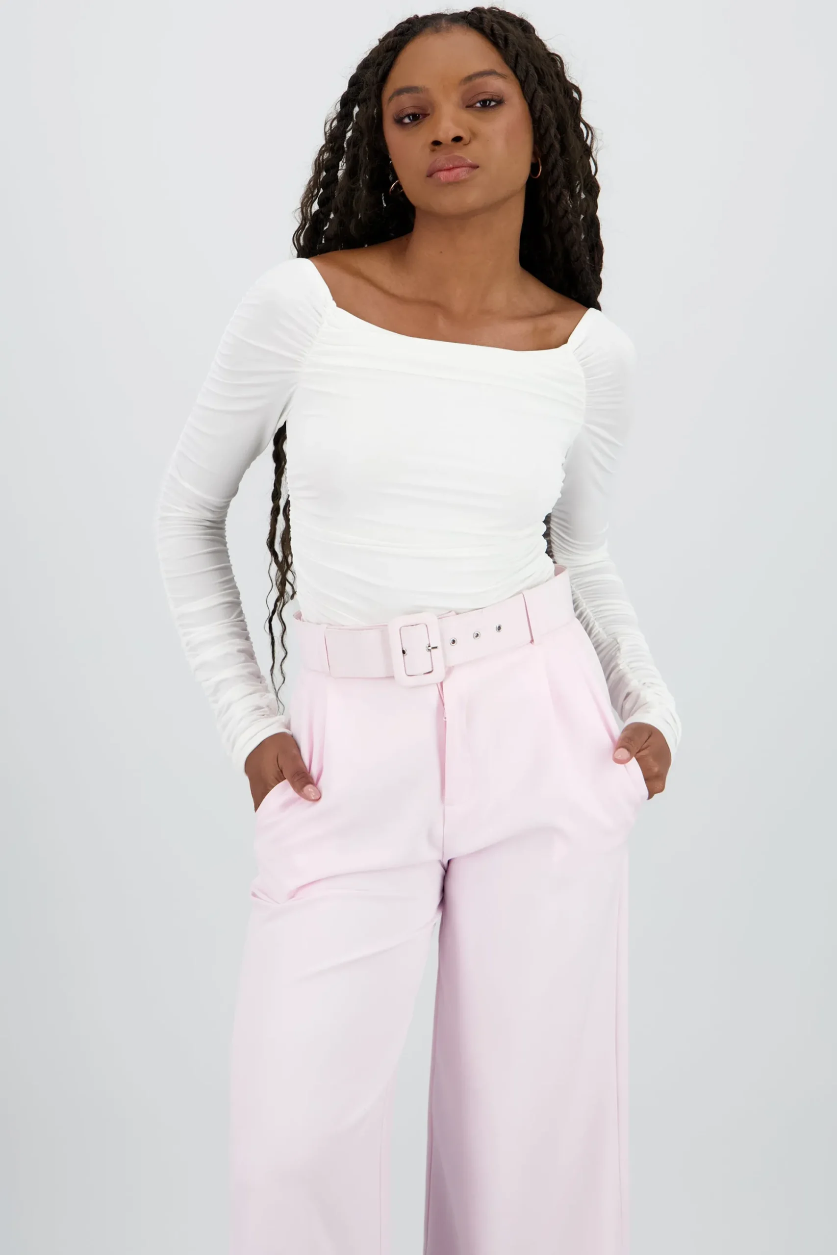 Shasa Ruched Sleeve Bodysuit