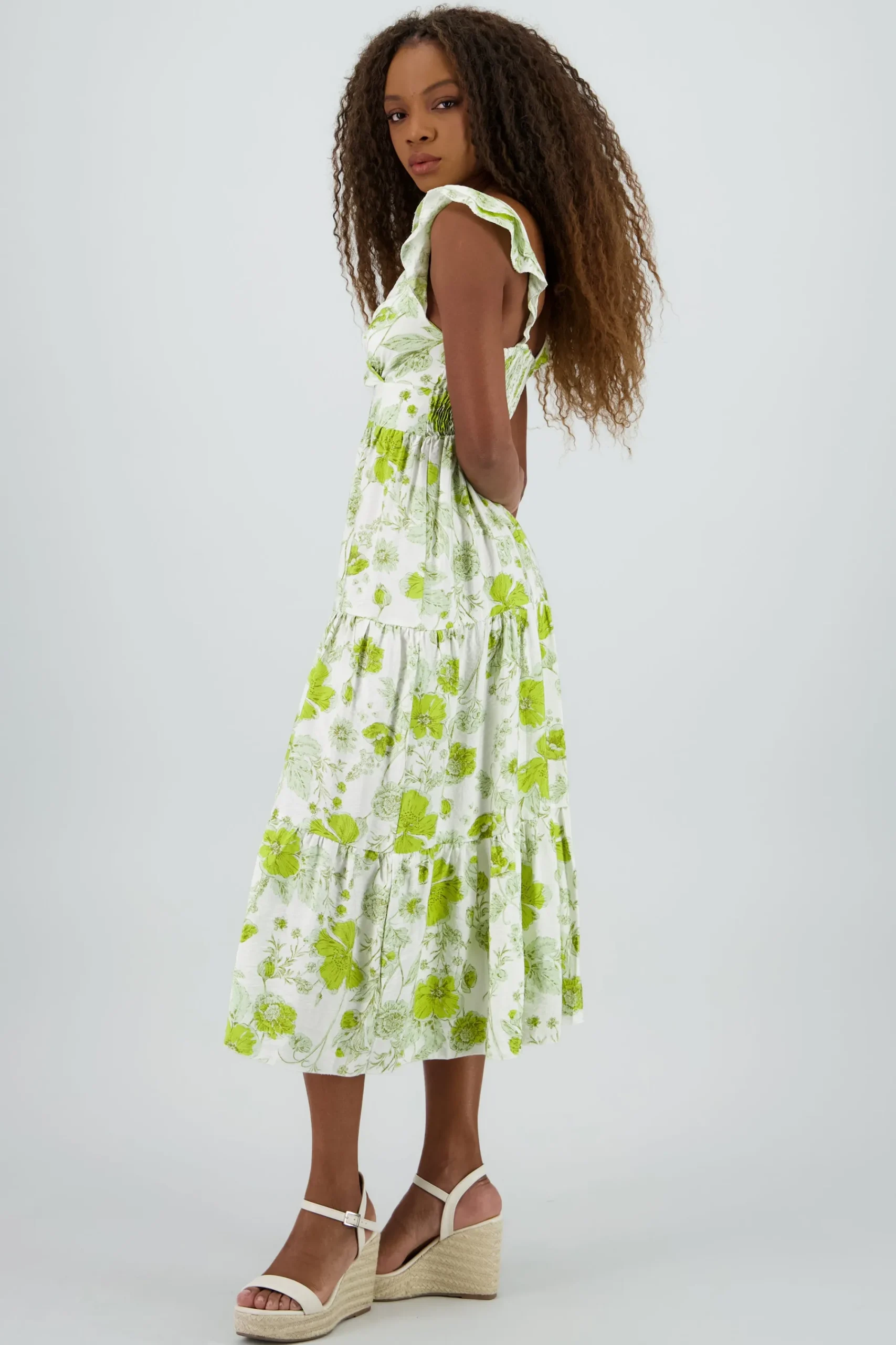 Shasa Ruffled Floral Dress