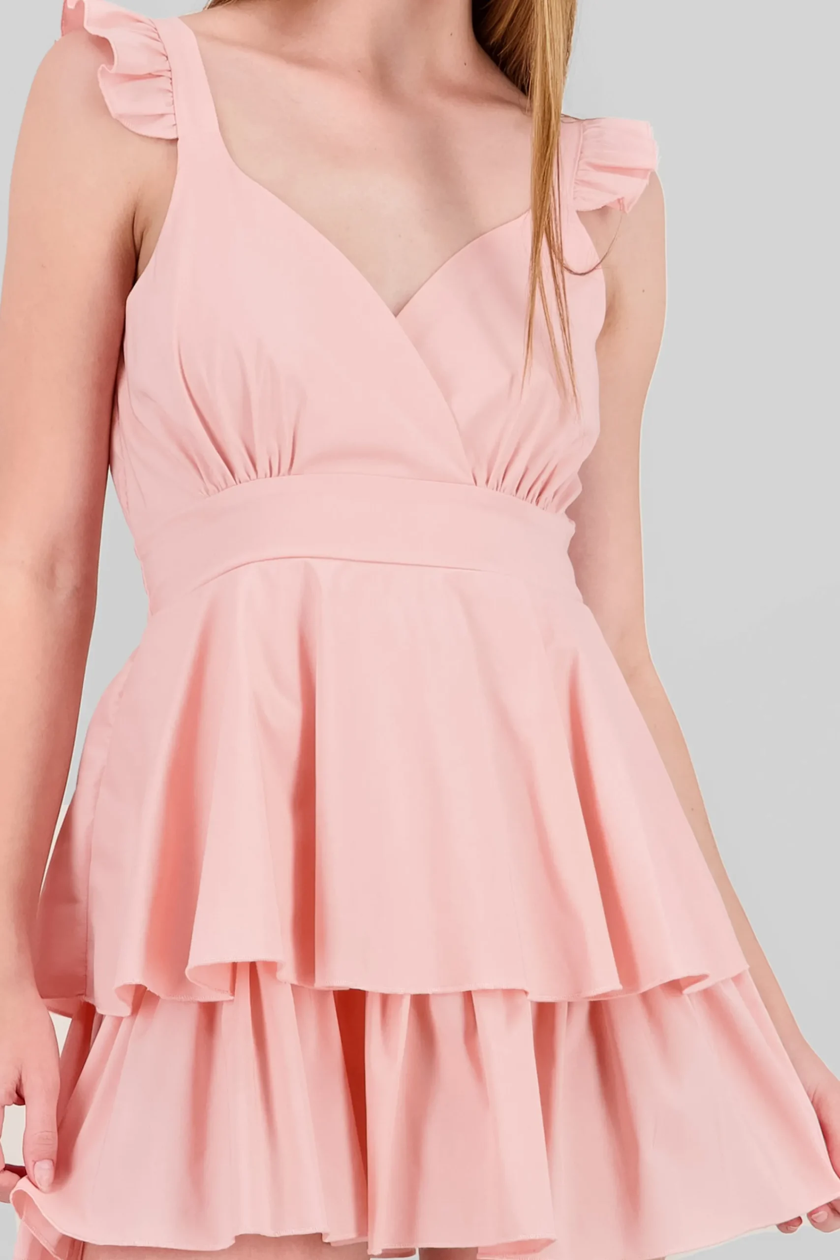 Shasa Ruffled Strap Summer Mini Day Dress