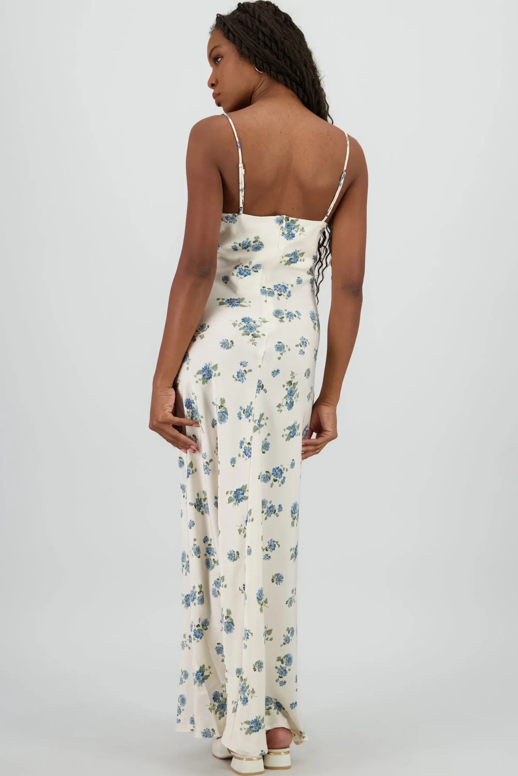 Shasa Satin Floral Maxi Dress