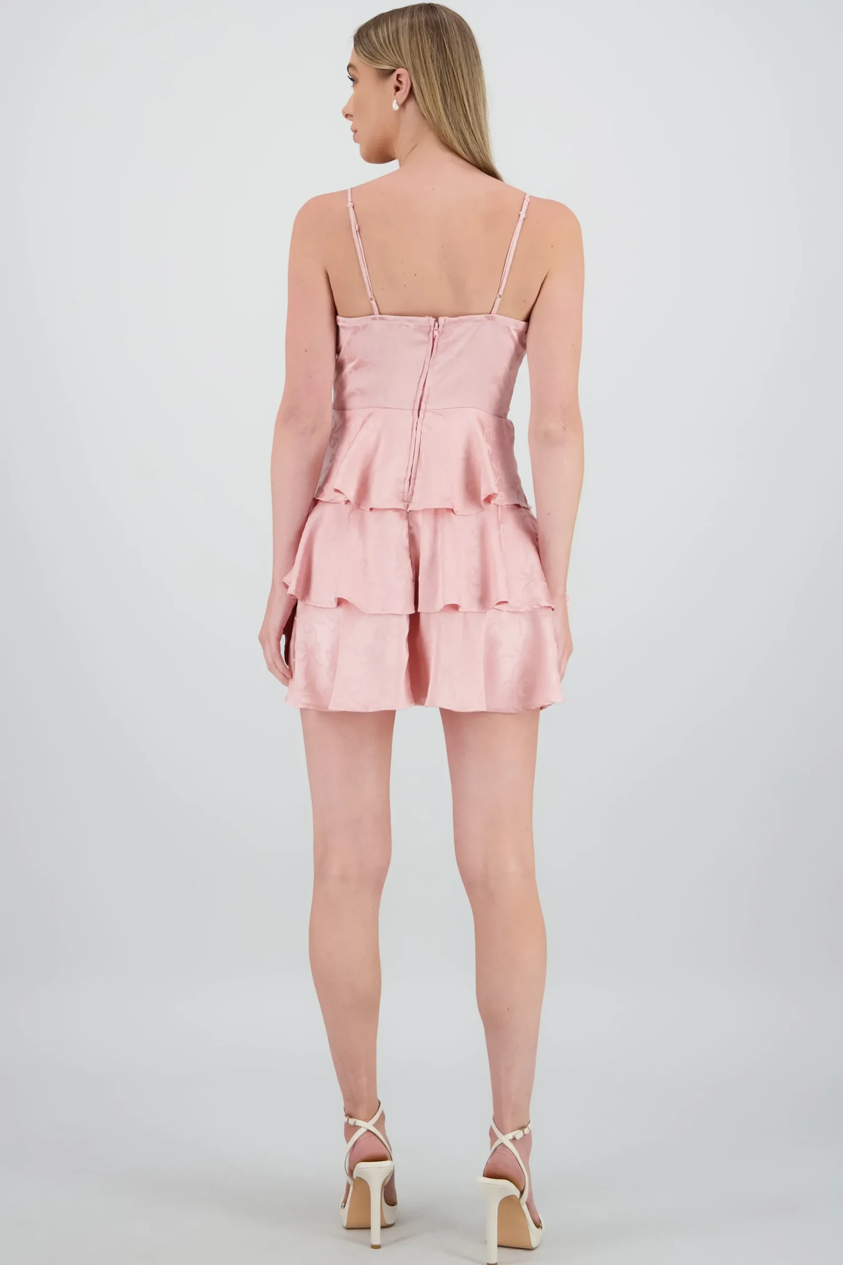 Shasa Satin Mini Dress with Lace Up Bow Detail