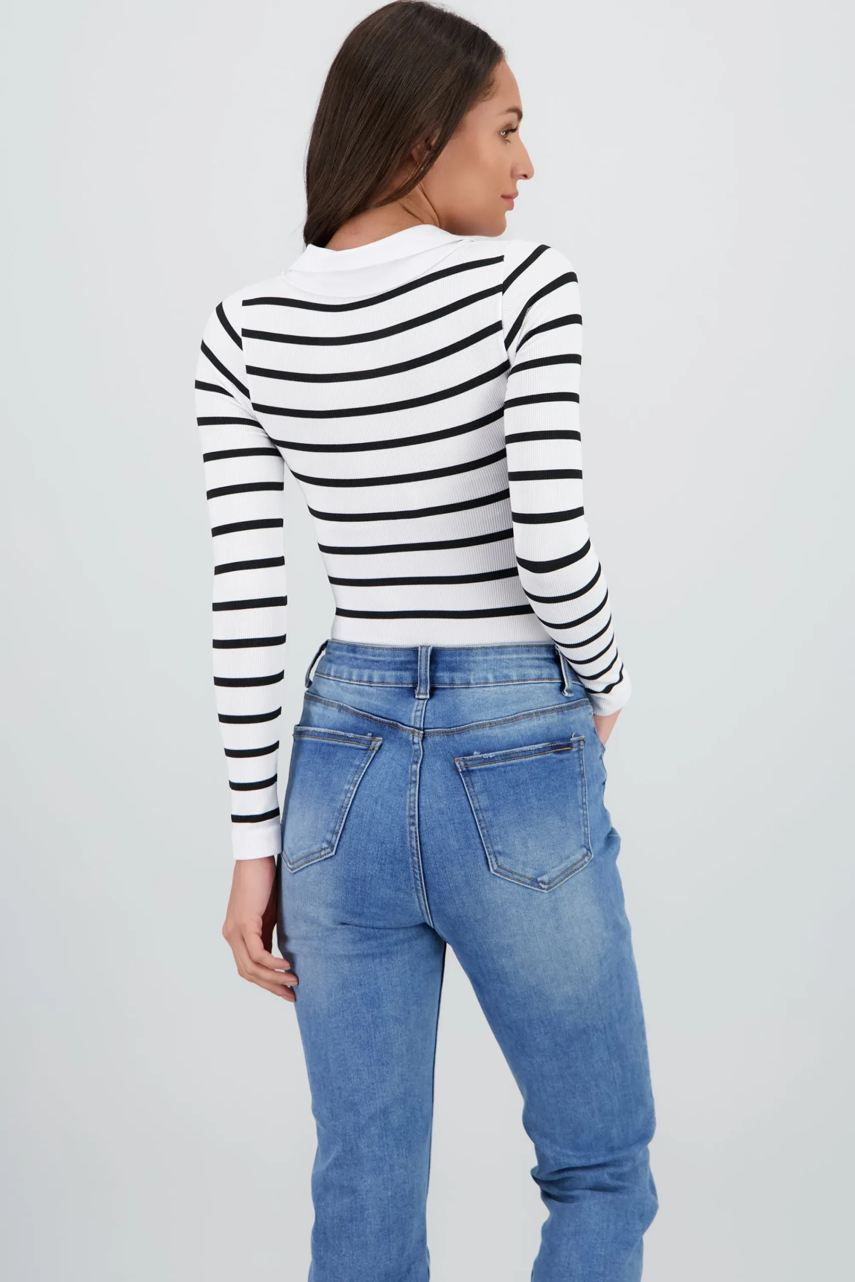 Shasa Seamless Long Sleeve Polo Neck Bodysuit