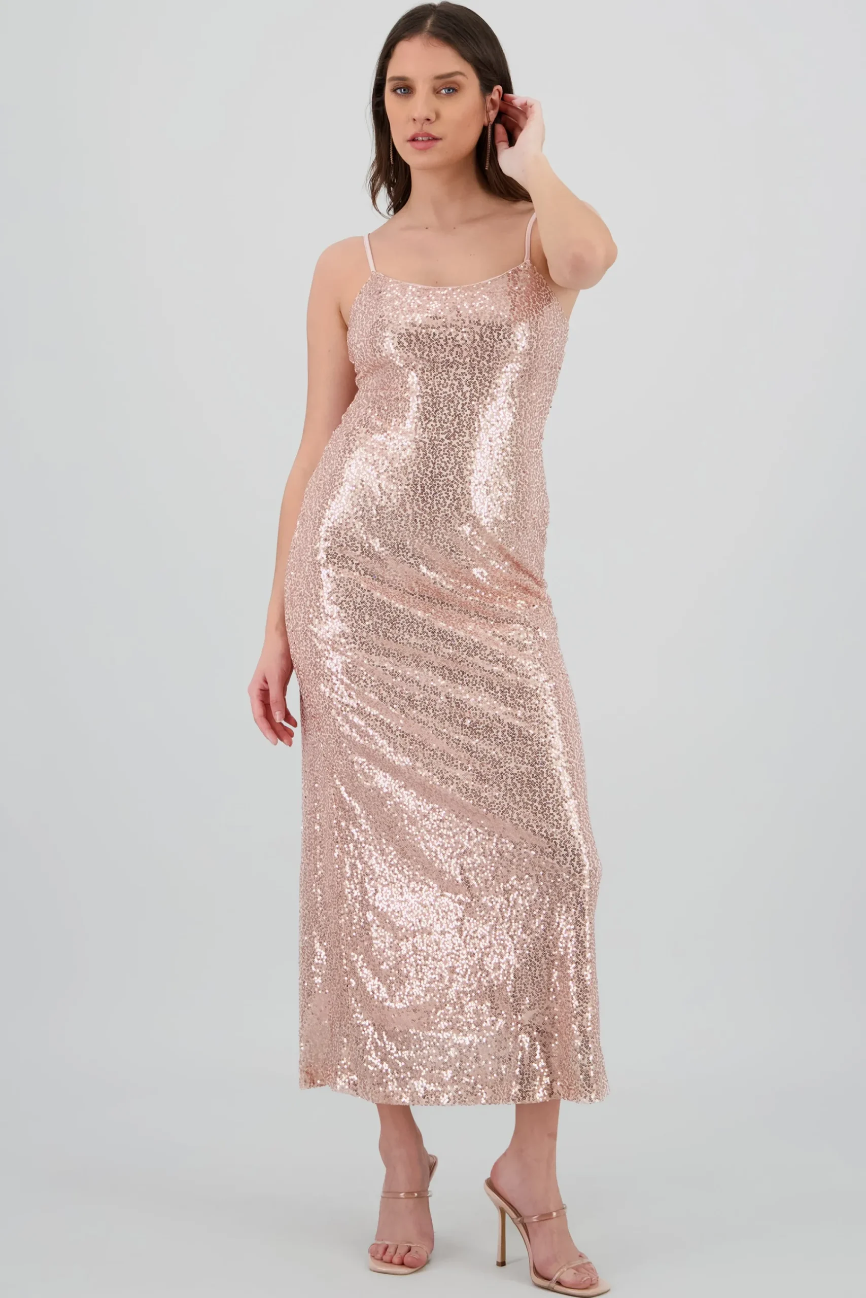 Shasa Sequin Strappy Maxi Dress