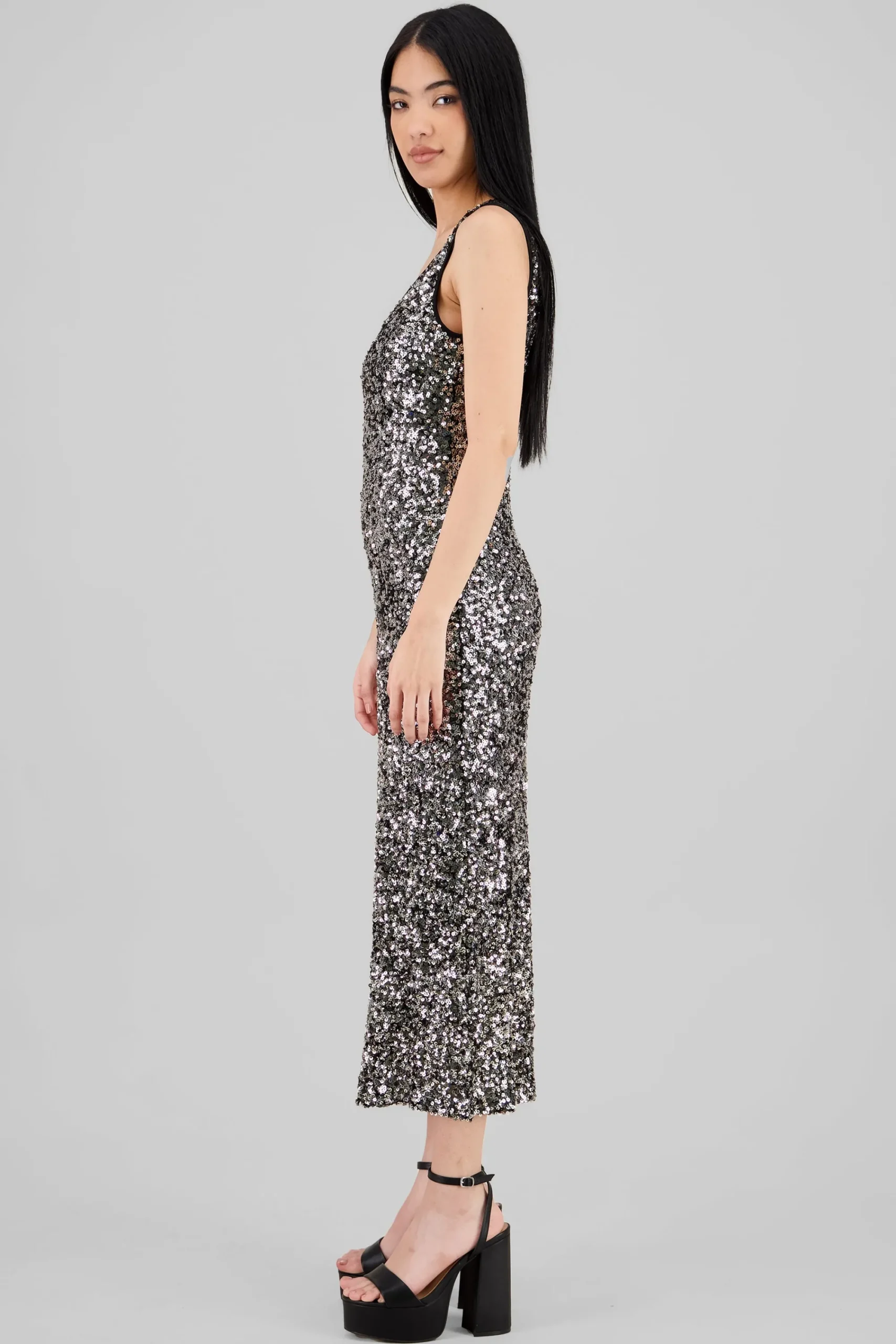 Shasa Sequin Strappy Maxi Dress