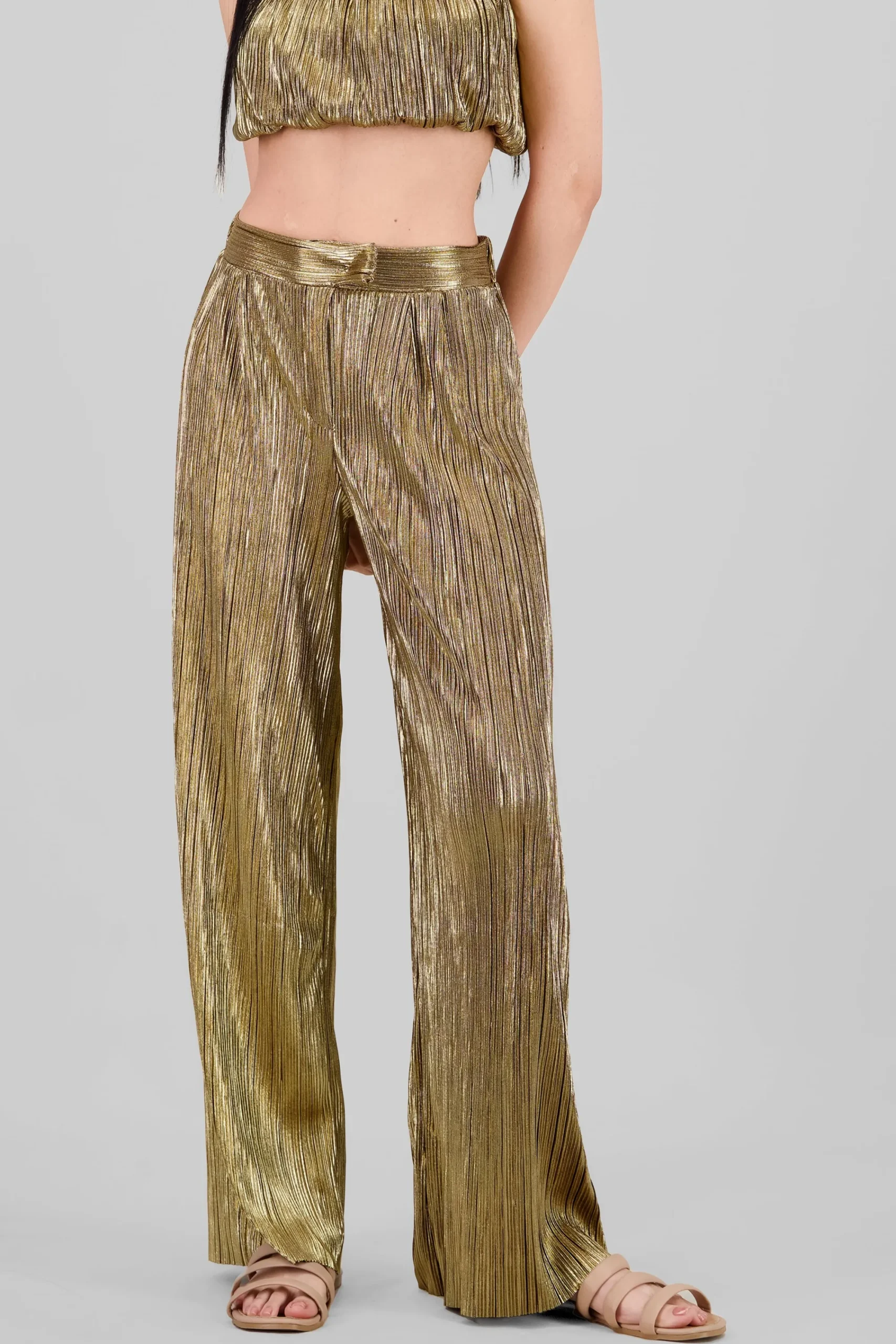 Shasa Shiny Textured Pants