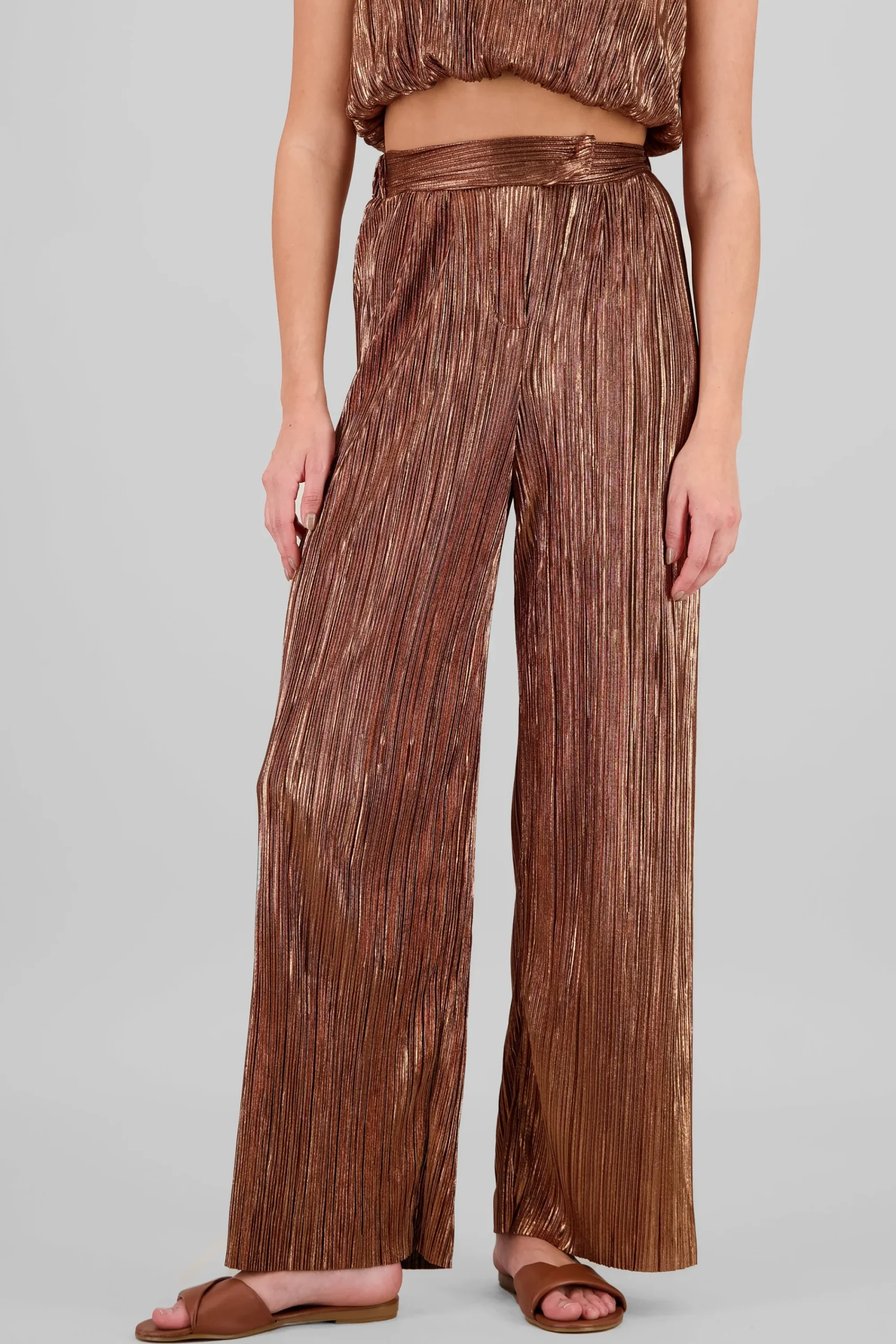 Shasa Shiny Textured Pants