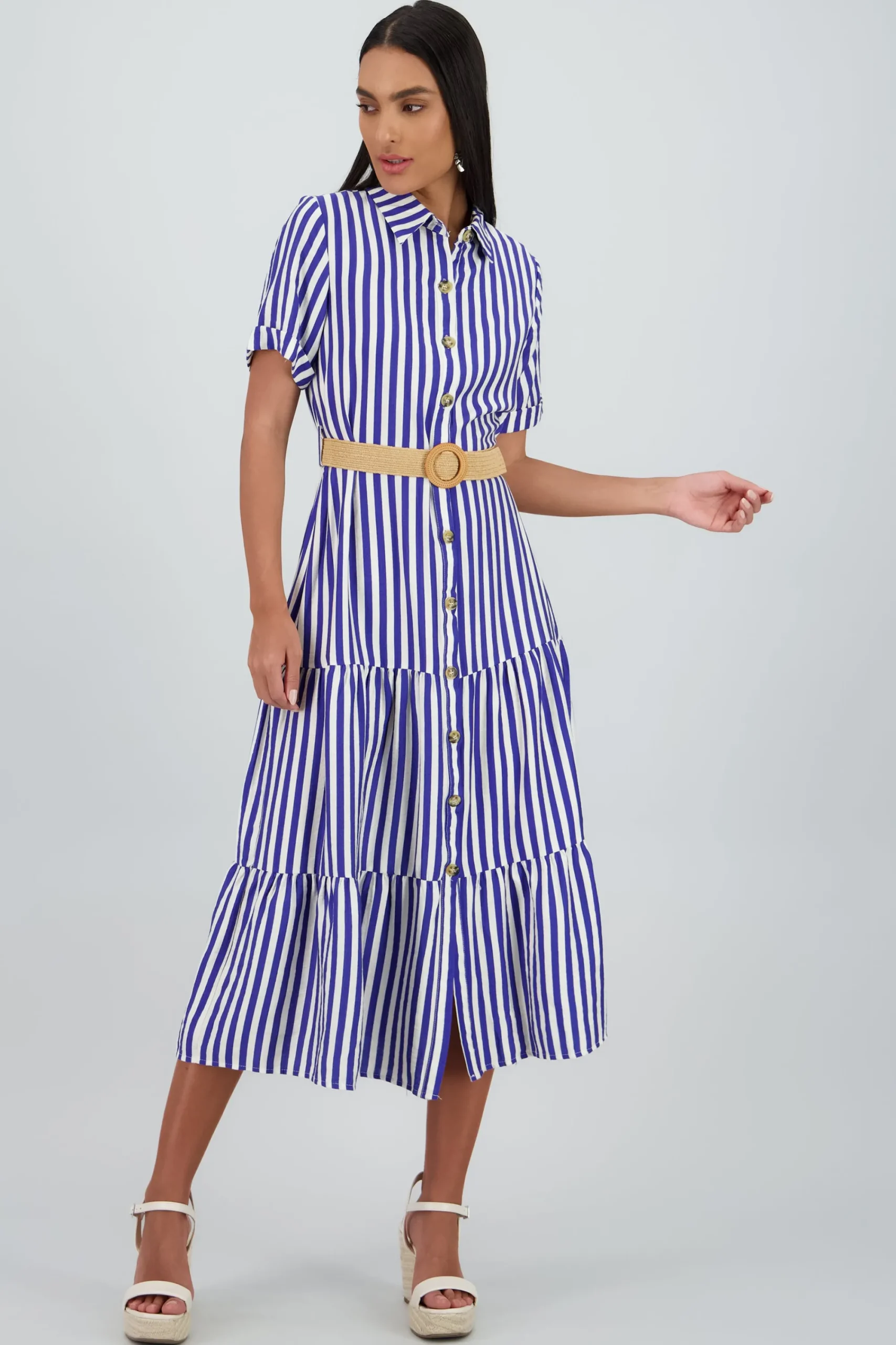 Shasa Shirt Dress with Belt Detail