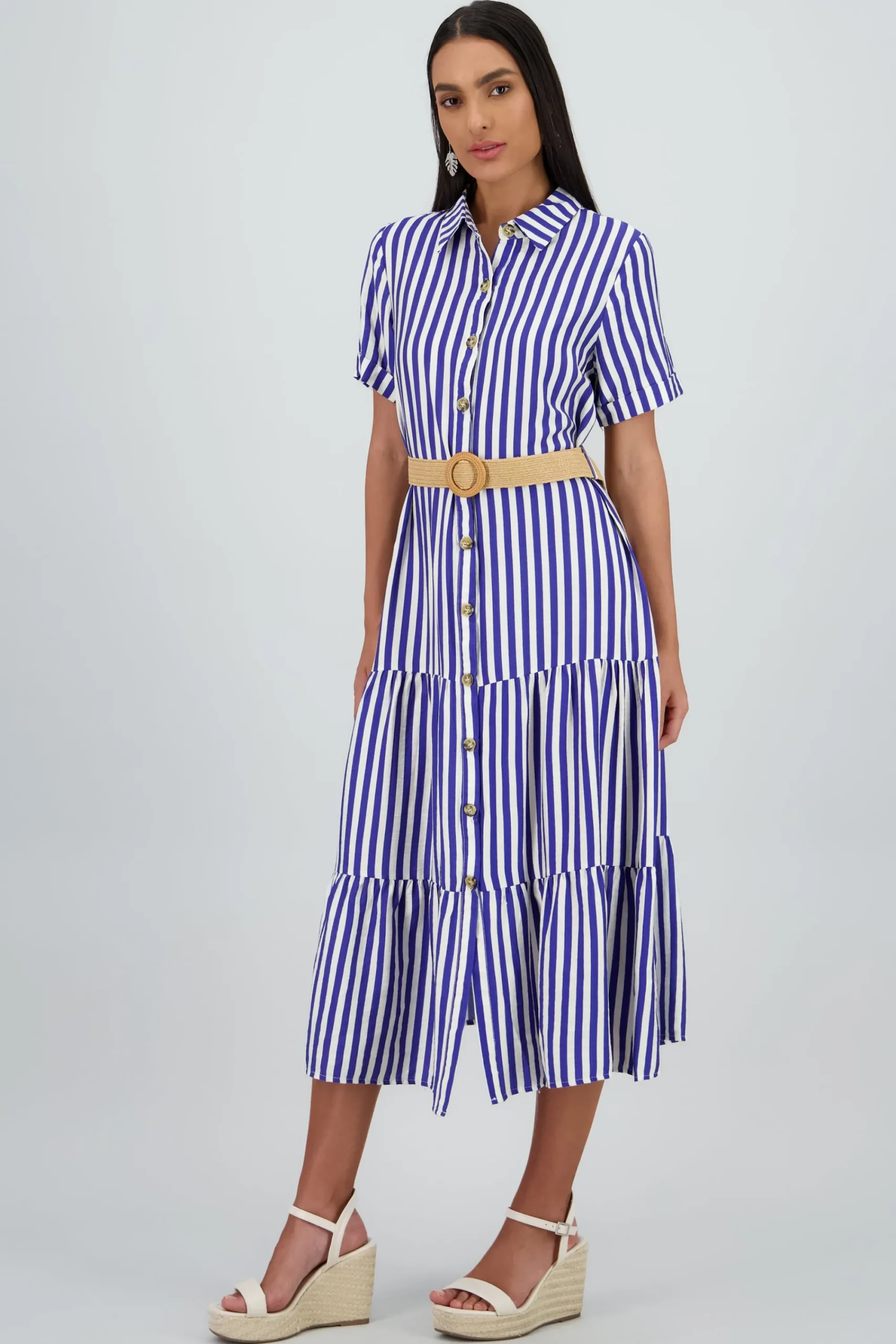 Shasa Shirt Dress with Belt Detail