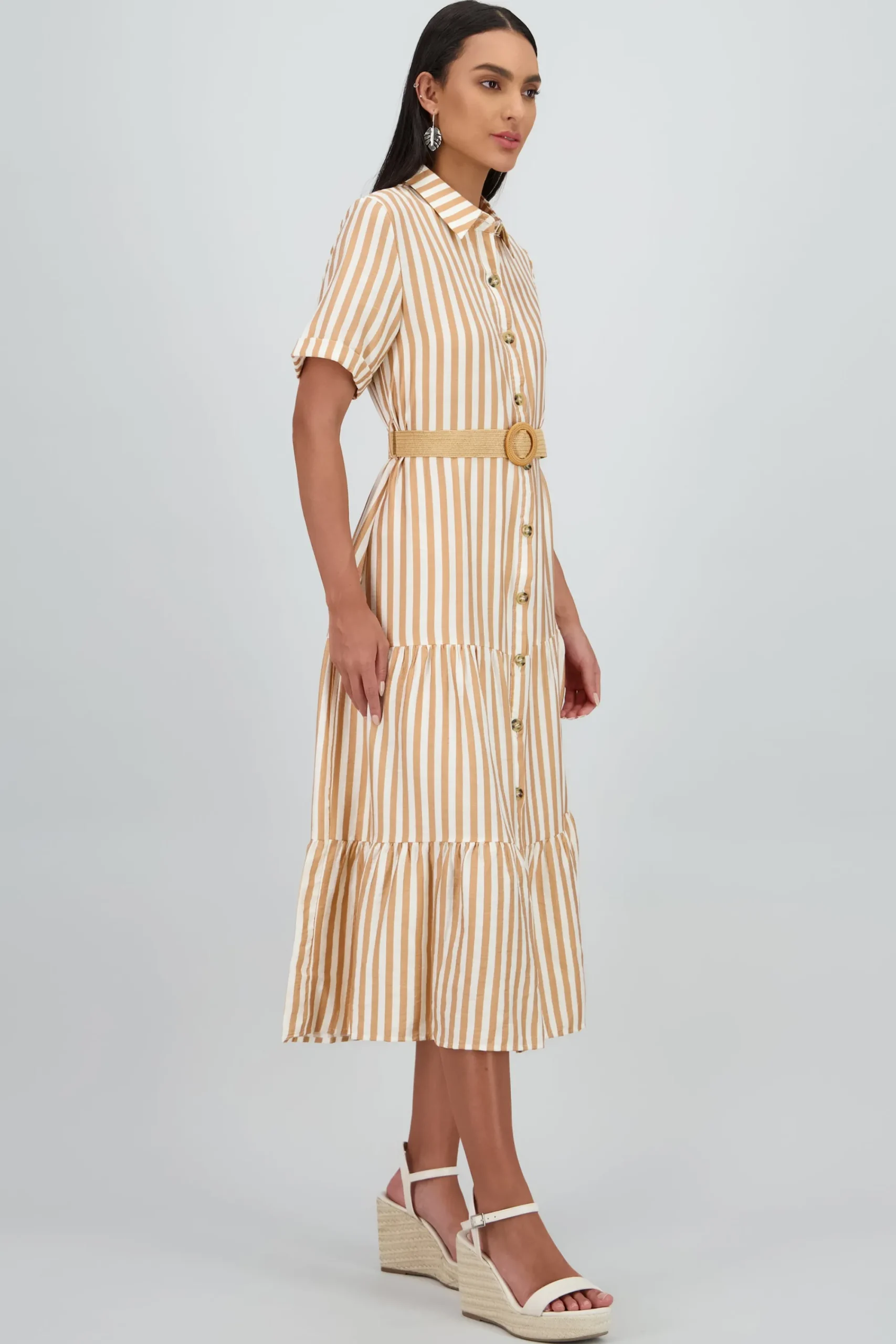 Shasa Shirt Dress with Belt Detail