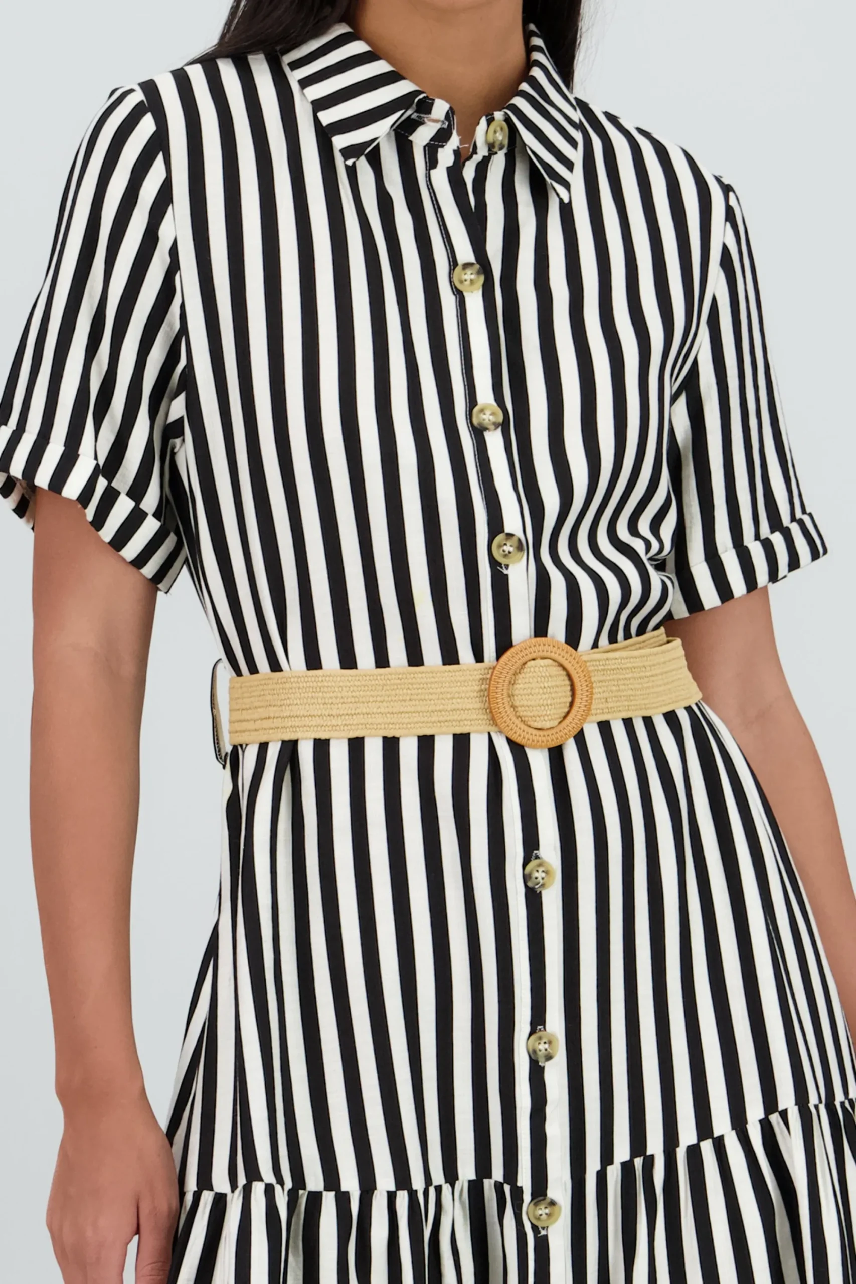 Shasa Shirt Dress with Belt Detail