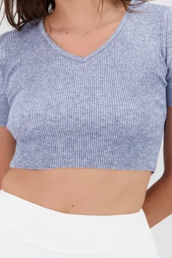 Shasa Short Sleeve Knit V-Neck Top