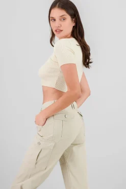 Shasa Short Sleeve Knit V-Neck Top