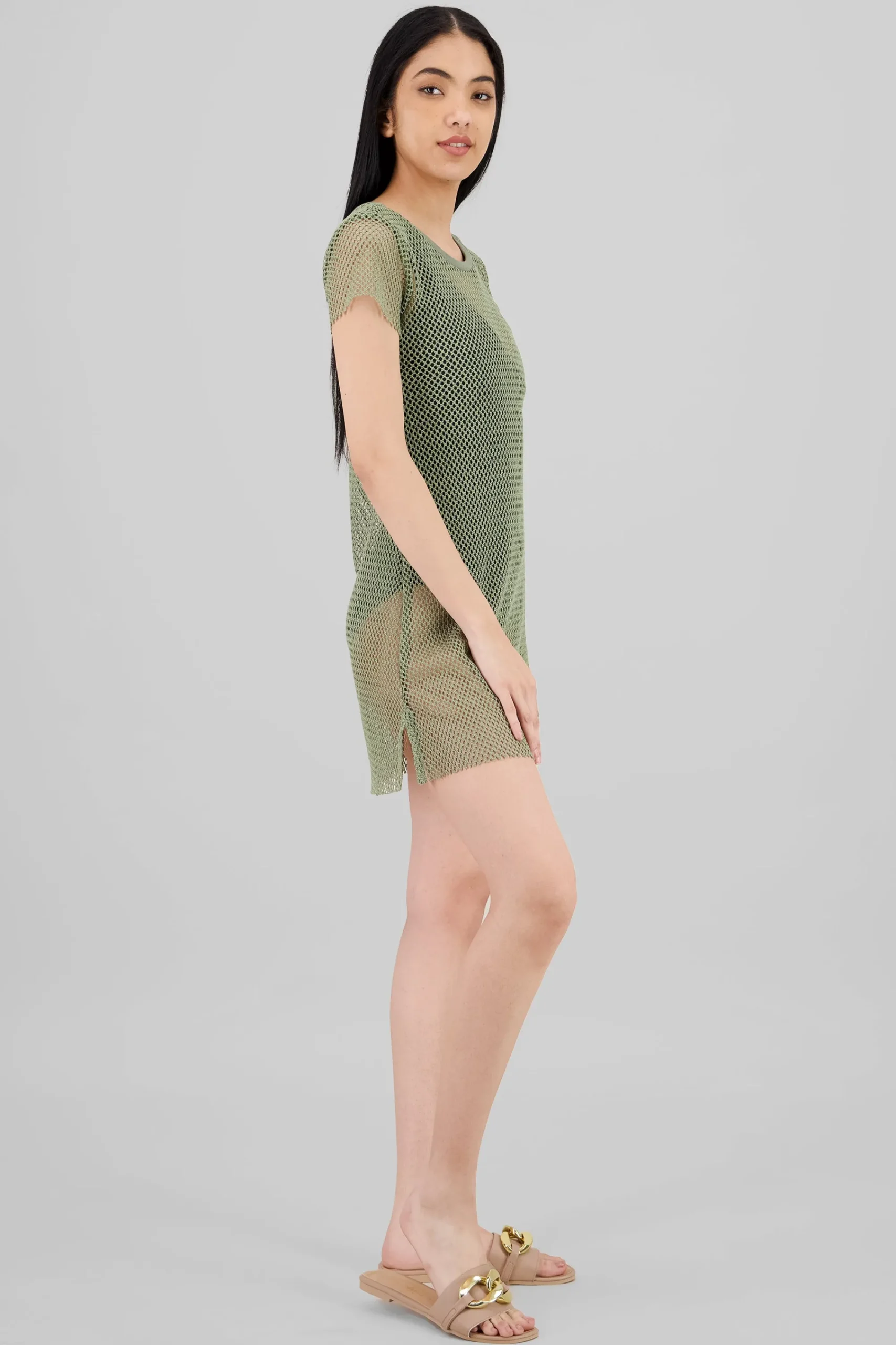 Shasa Short Sleeve Mini Red Beach Cover Up