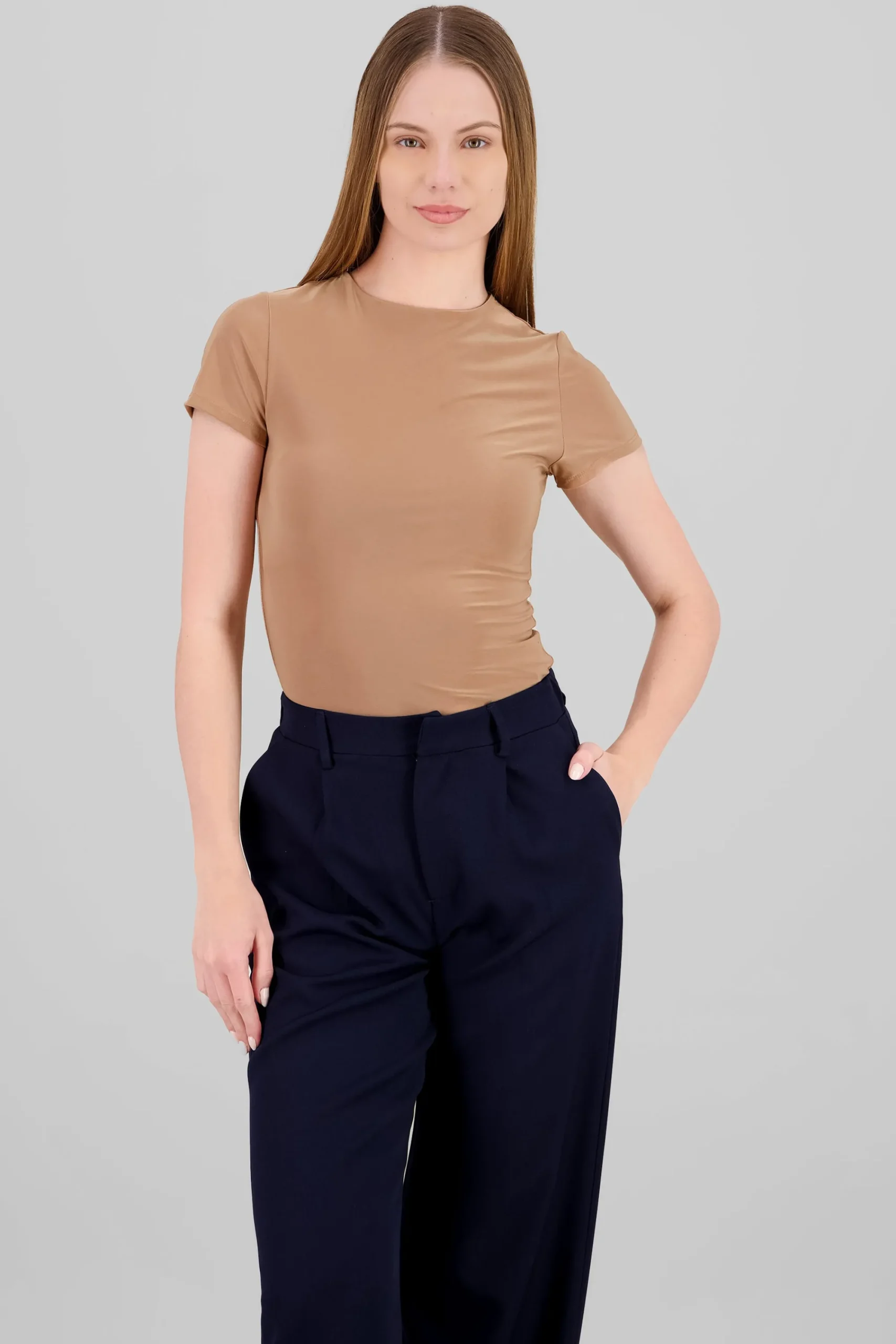 Shasa Short Sleeve Round Neck Bodysuit