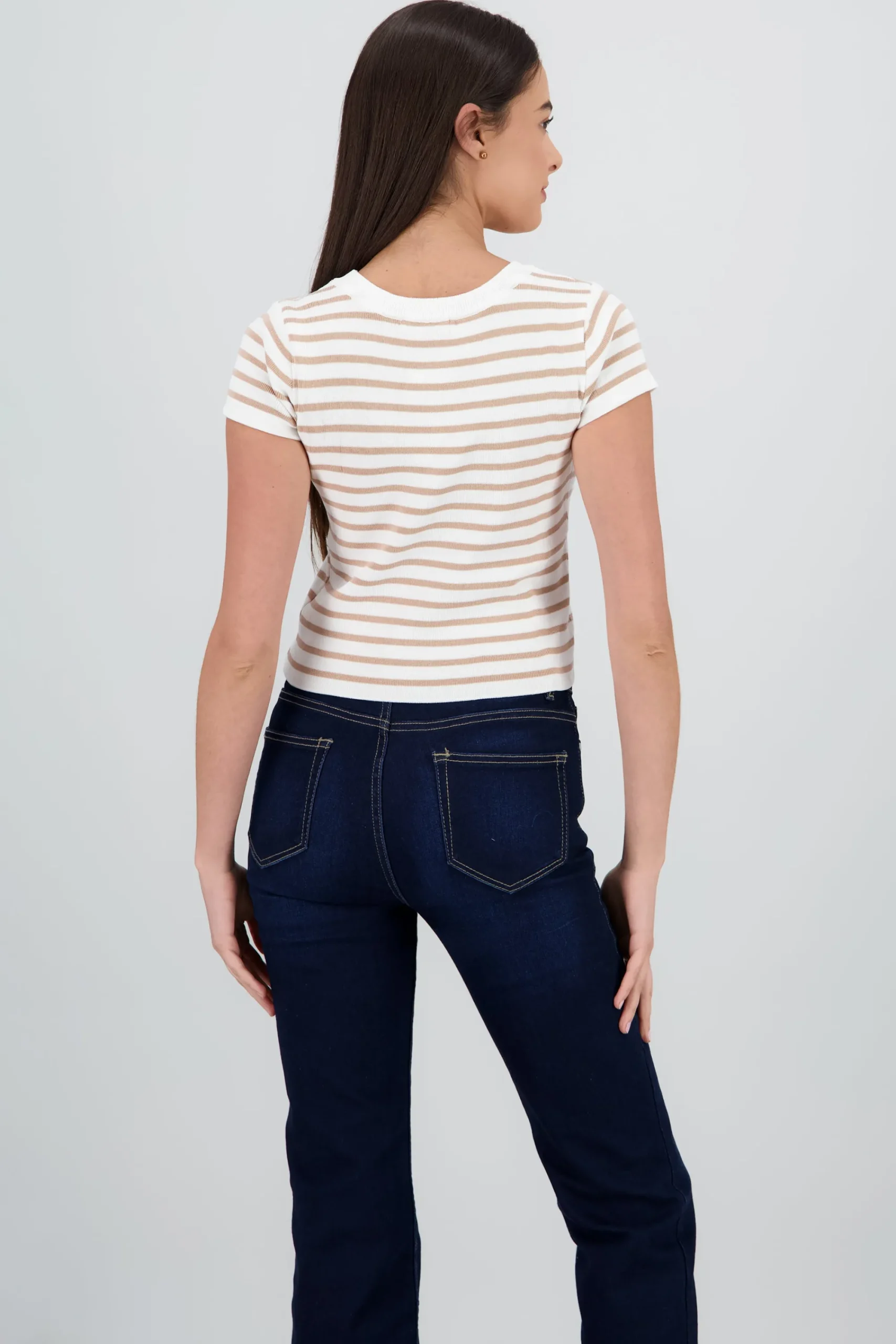 Shasa Short Sleeve Striped Knit Top