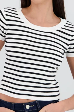 Shasa Short Sleeve Striped Knit Top