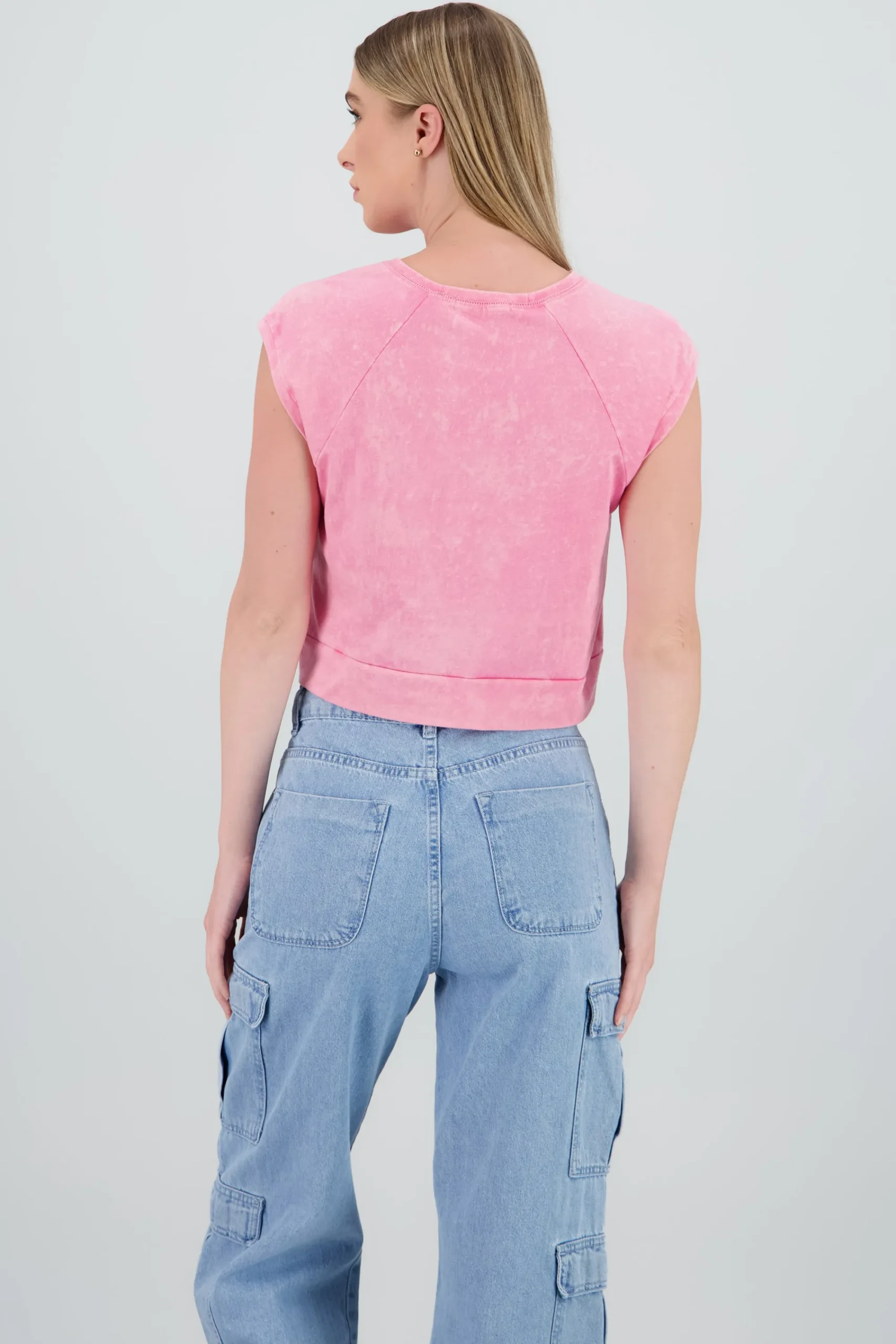 Shasa Short Sleeve Top with Patch Detail