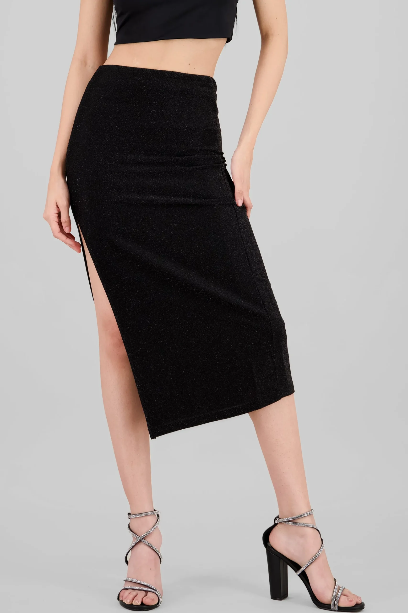 Shasa Side Slit Midi Skirt