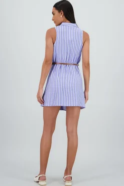 Shasa Sleeveless Mini Shirt Dress