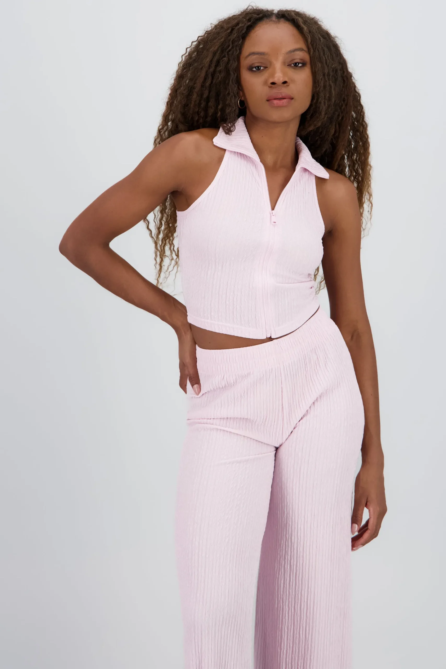 Shasa Sleeveless Polo Neck Top